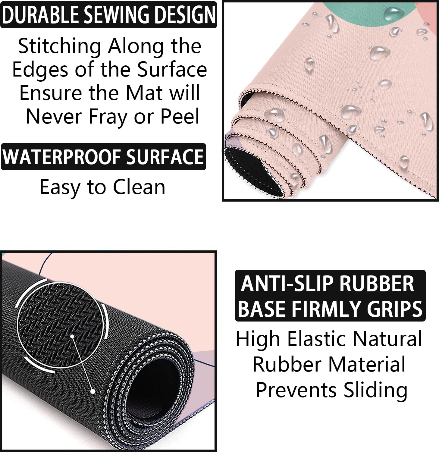 Large Desk Mat, Mouse Pad with Wrist Support, Keyboard Wrist Rest Set