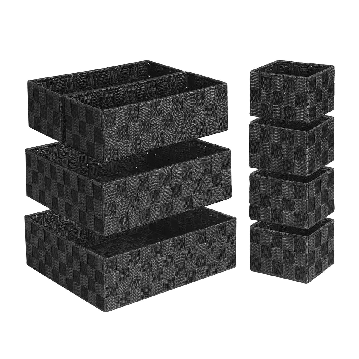 Posprica Woven Baskets, Storage Baskets for Organizing (Set of 8), Cube Baskets Bin Container