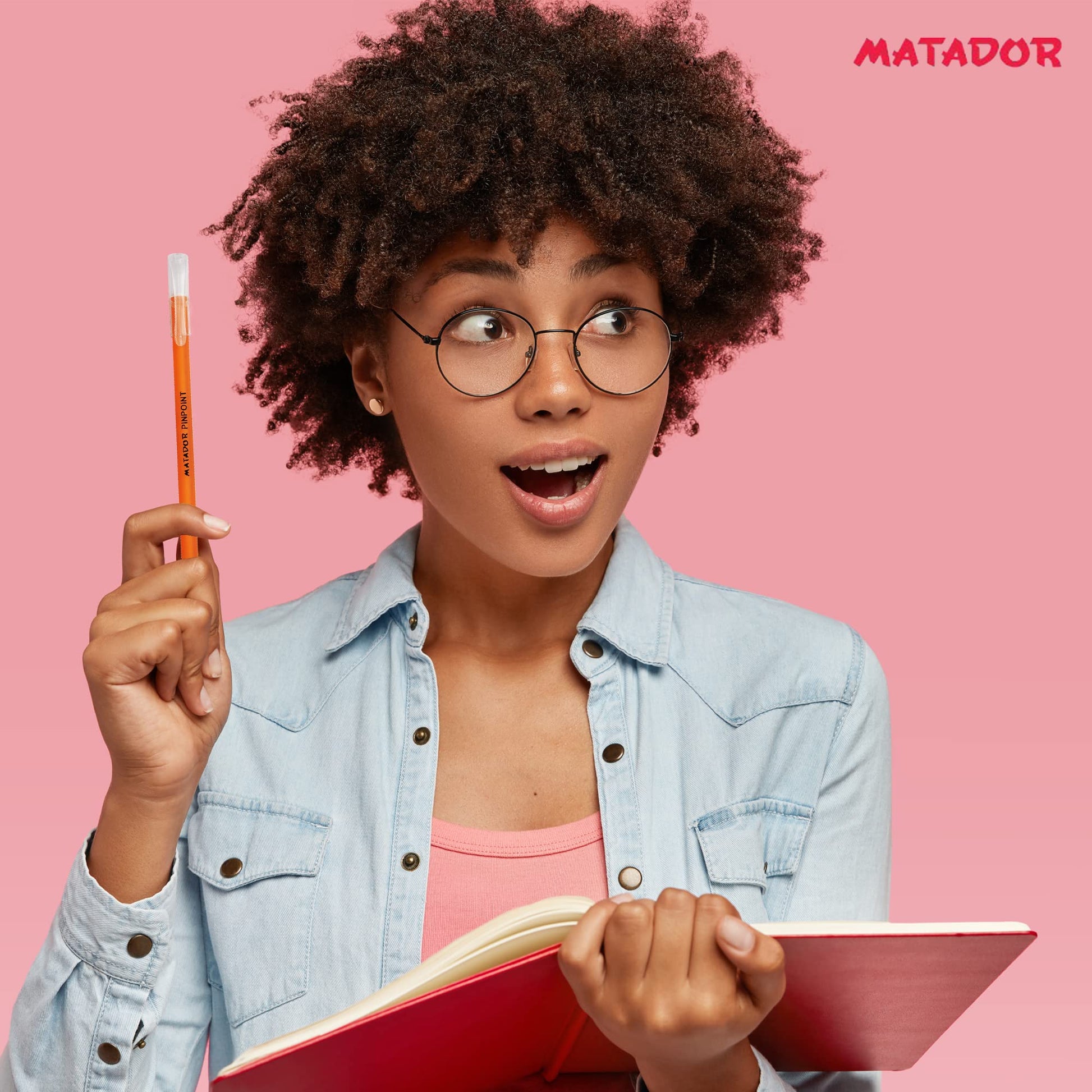Matador Ballpoint for Journaling - Assorted Color Rubberized Body Fine Black Ink Pens - Writing