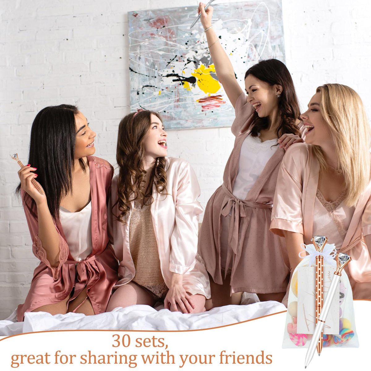 Yeaqee 91 Pcs Bridal Shower Pens Set, Stylish Color, Dot Style