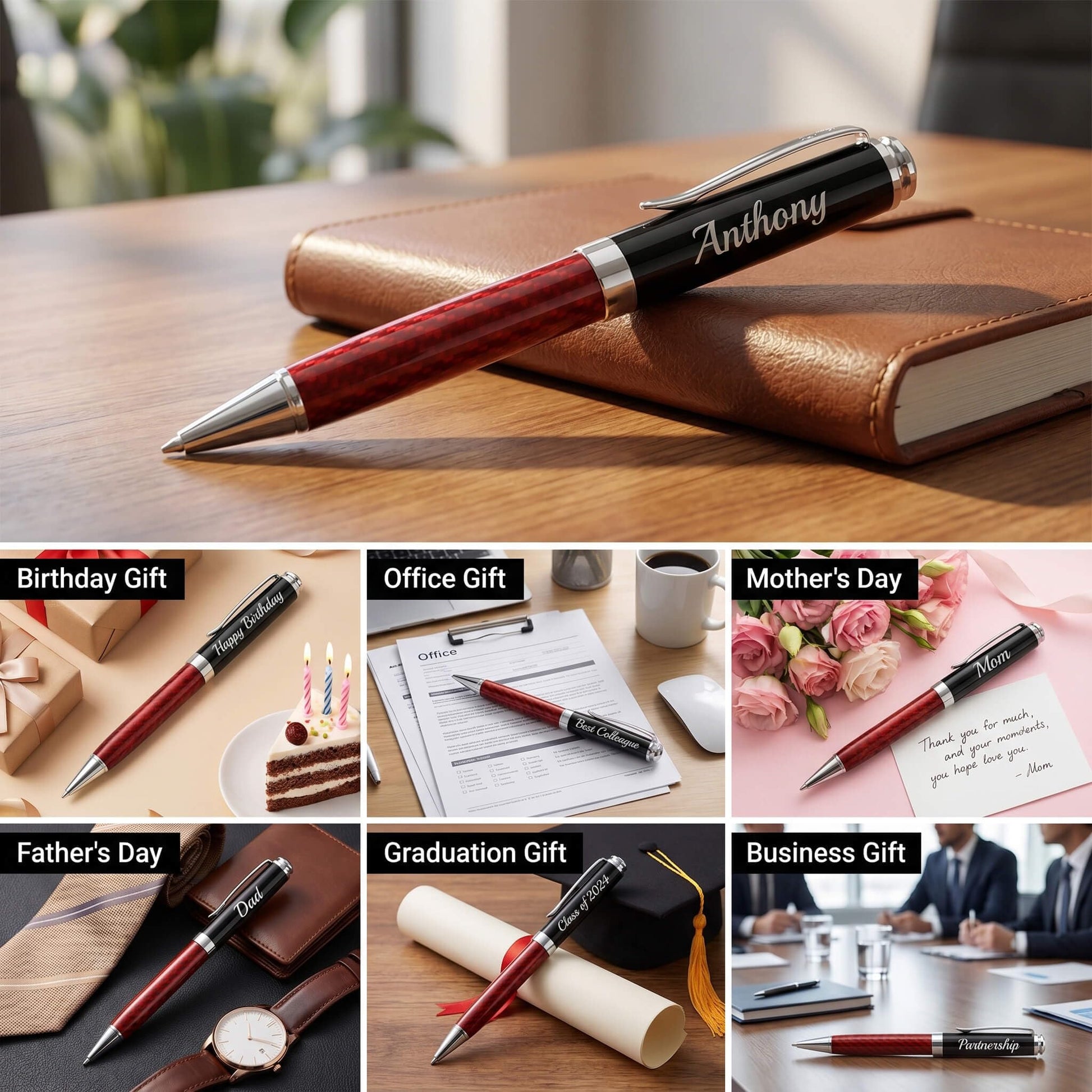 Custom Ballpoint Pen-Personalized with Your Message or Name on the Pens