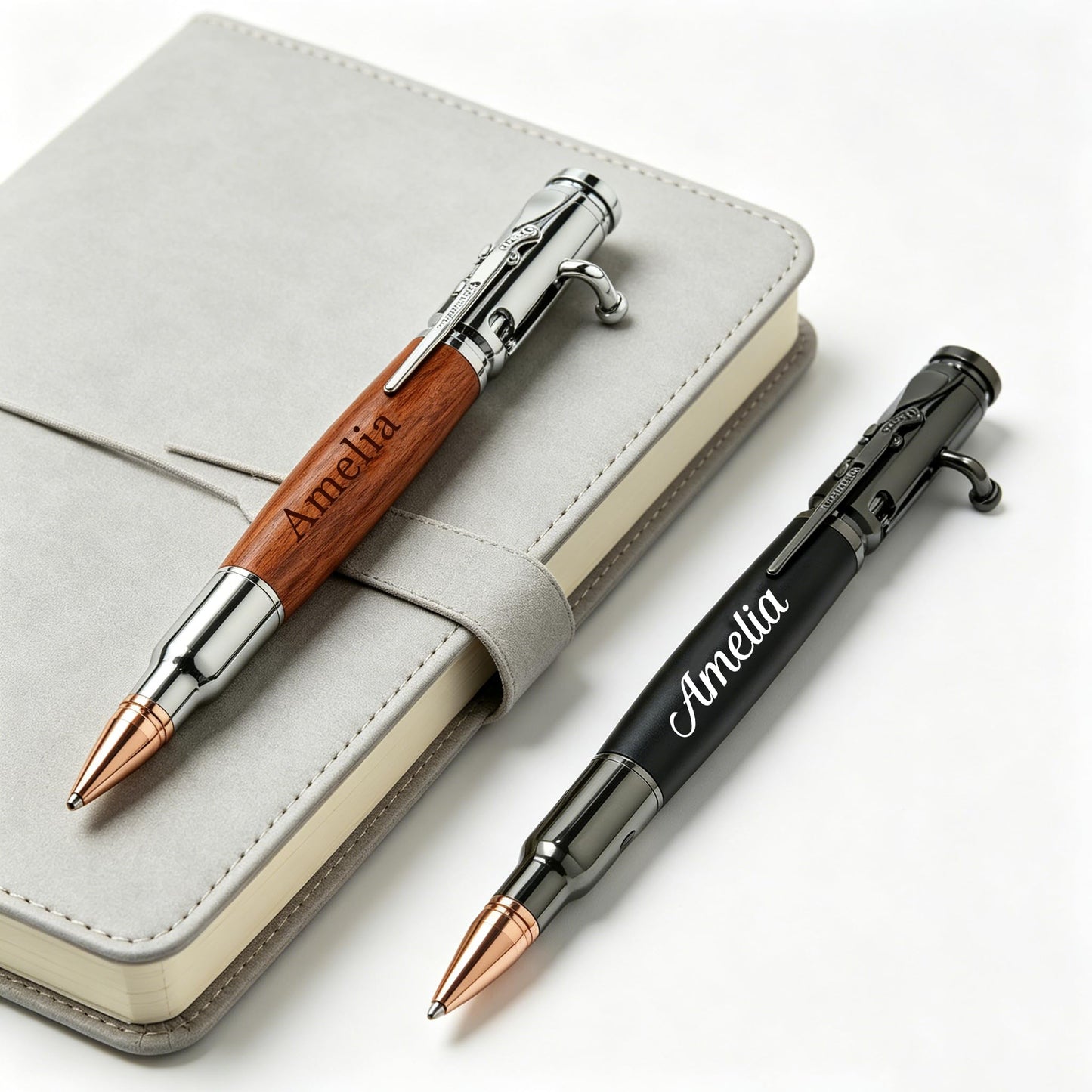EDSG Personalized Bolt Action Pen, Engraved Metal Ballpoint Pens with Any Name, Bolt Bullet Pens
