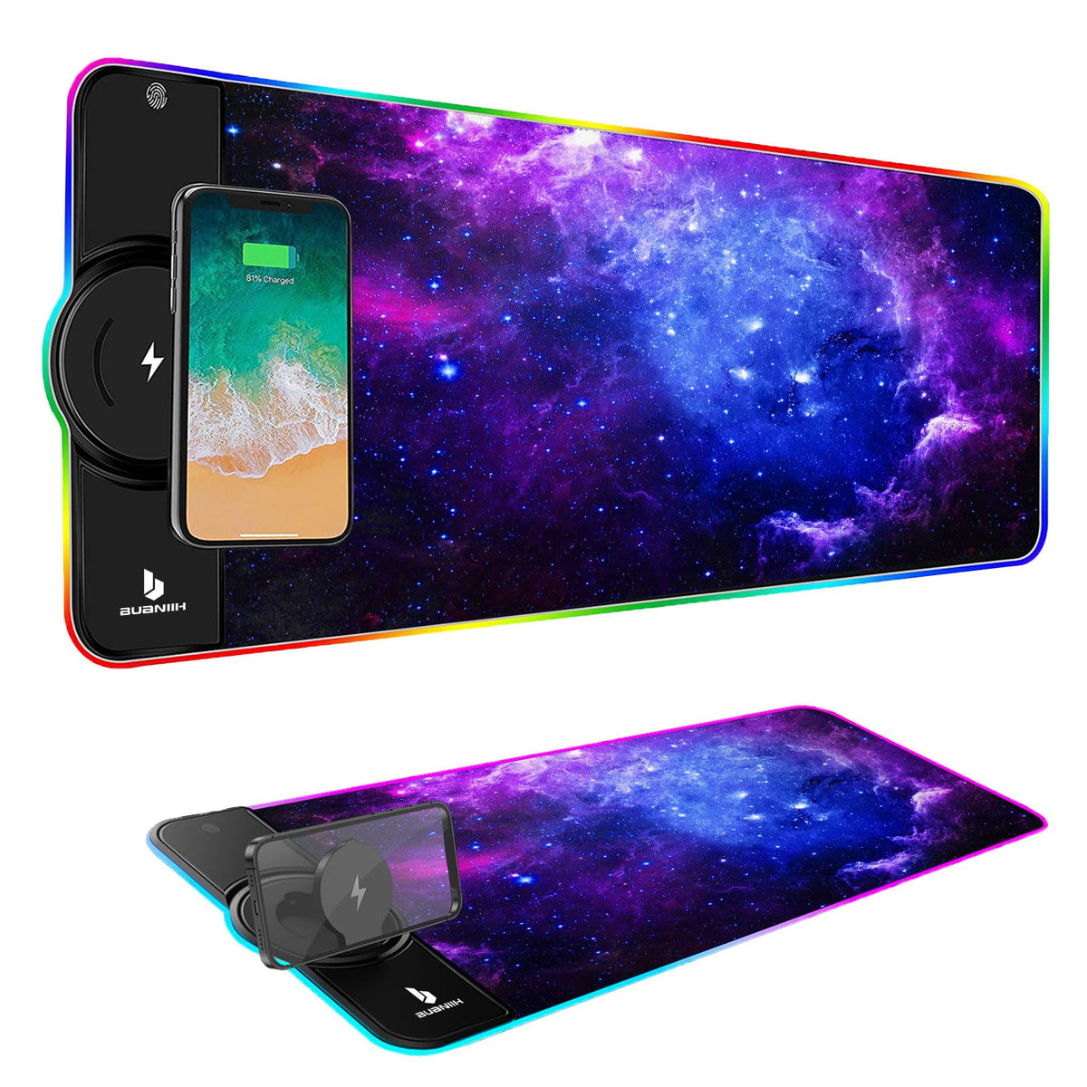 Gaming Mouse Pad,Wireless Mouse Pad Charging,15W Fast Charging