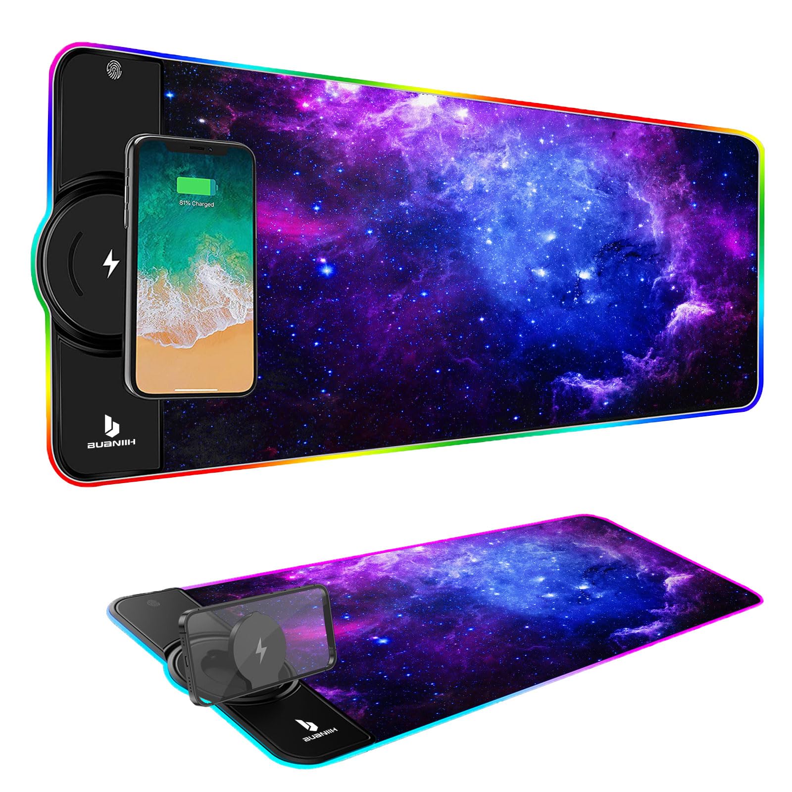 Gaming Mouse Pad,Wireless Mouse Pad Charging,15W Fast Charging