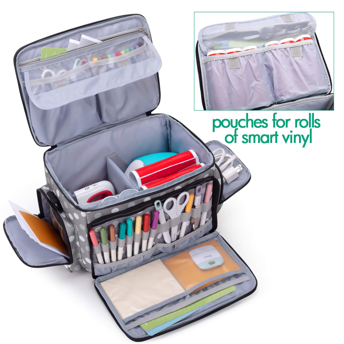 LUXJA Carrying Case Compatible with Cricut Joy&Easy Press Mini, Polka Dots
