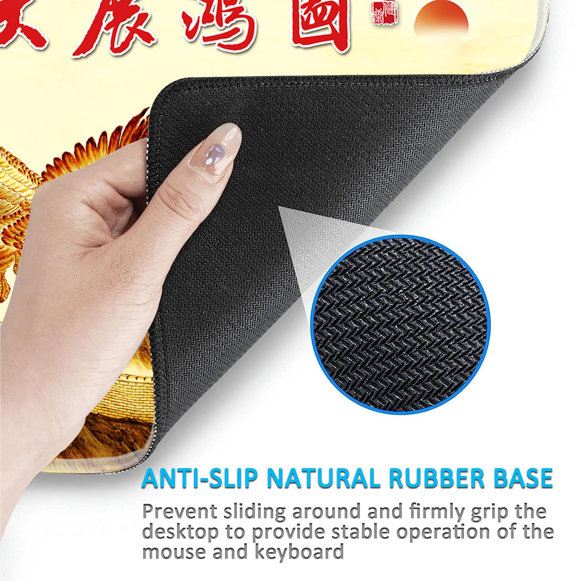LL-COEUR XXL Landscape Gaming Mouse Pad Computer Keyboard Mat Office Desk Pad (Eagle, 27.5" x 11.8"