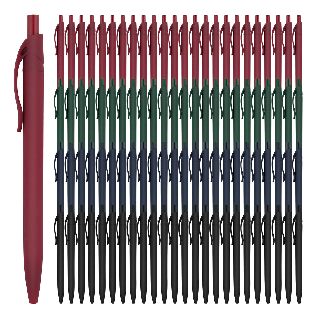 deegtran Pens Bulk, 200 Pack No Bleed Black Pens, Retractable Ballpoint Pens, Medium Point, Smooth