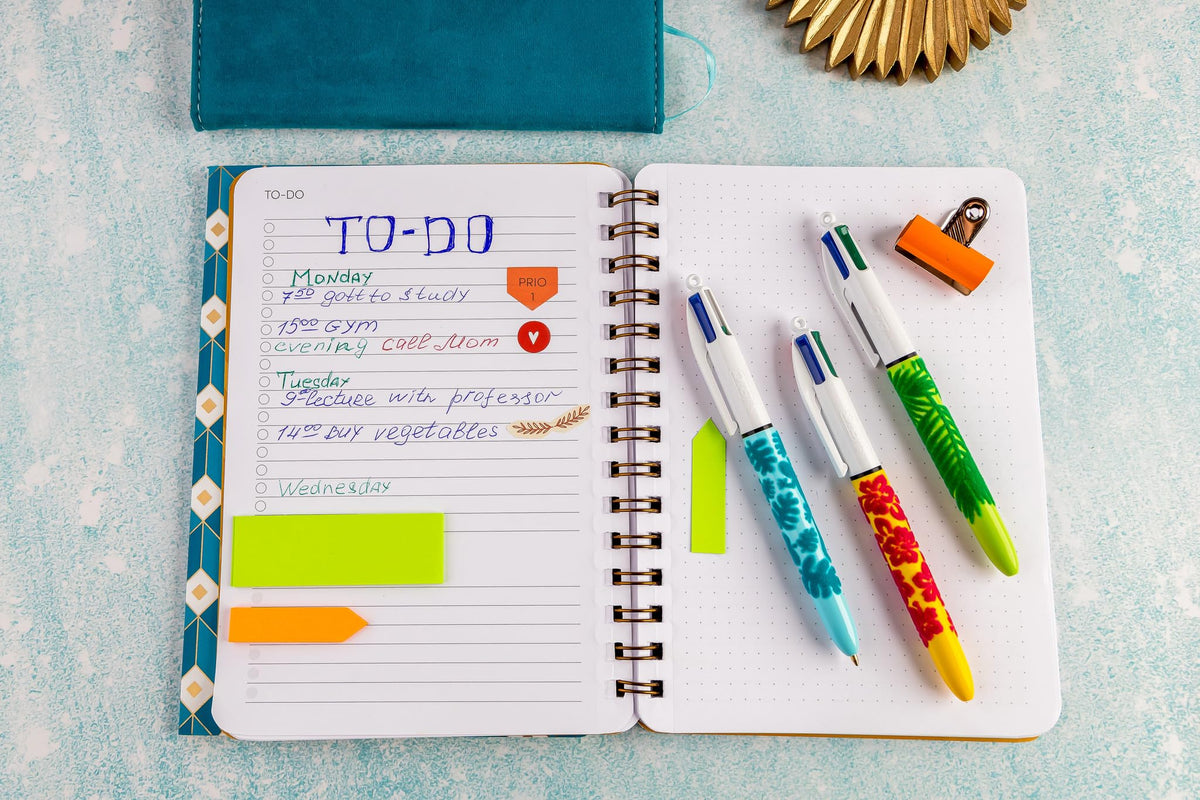BIC 4 Colours Velours – Box of 12 Pens, blue