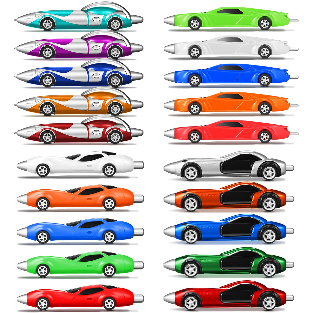 20 Pieces Cool Fun Interesting Novelty Pens for Teens Funny Ink Cute Racing Car Pens for Boys Kids