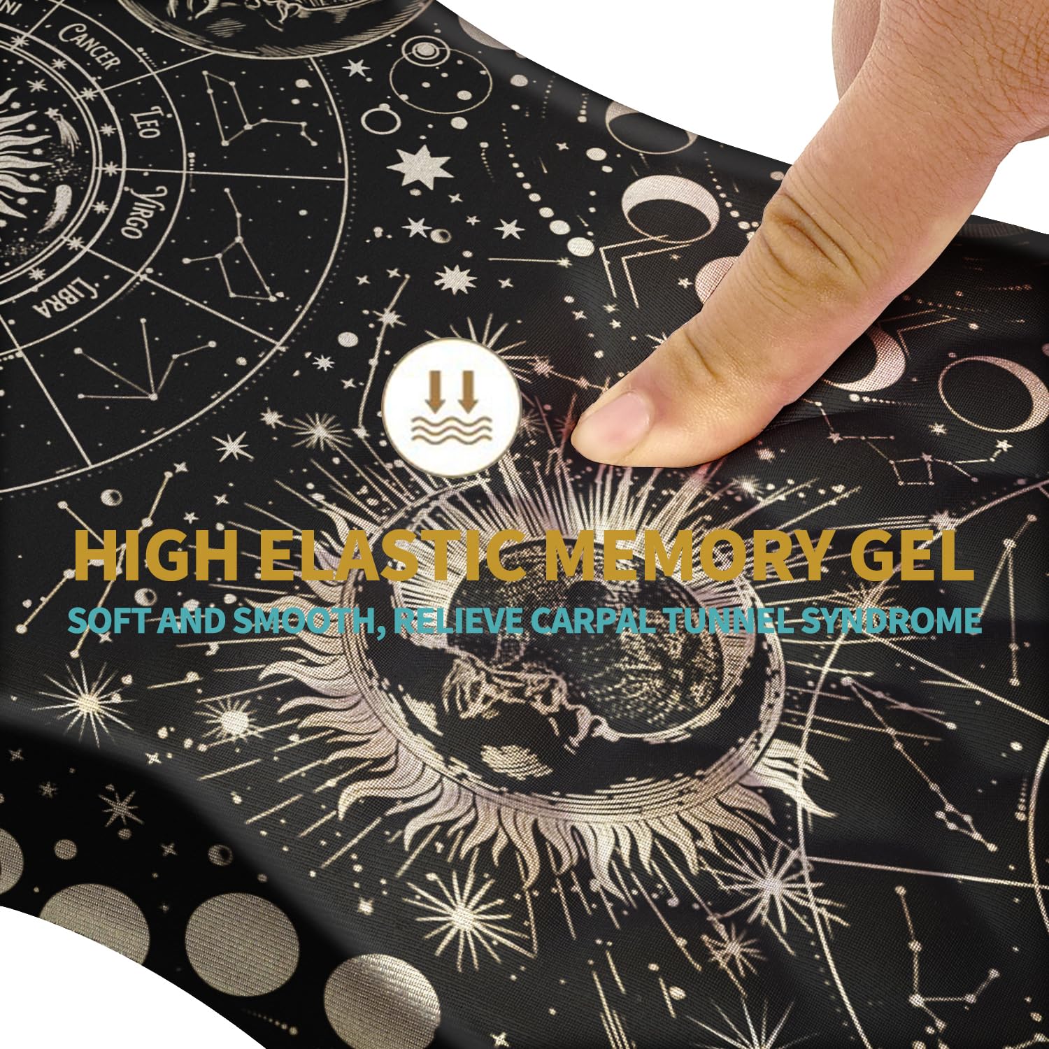 Hokafenle Ergonomic Mouse Pad Wrist Support with Massage Design, Wrist Rest Pain Relief Mousepad