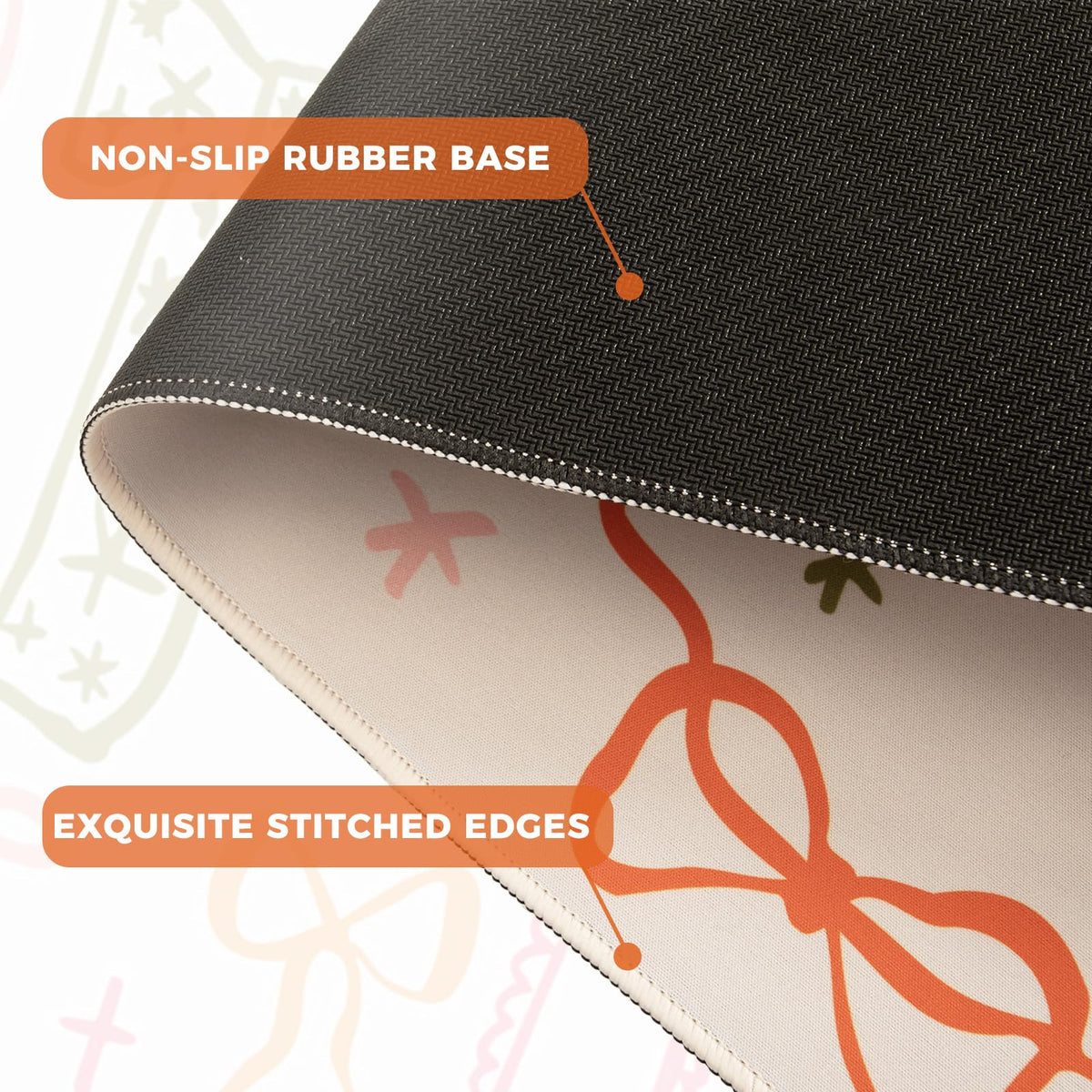 iCasso Mouse Pad, Desk Mat for Office Decor,35.4 x 15.7 in, Colorful Bow