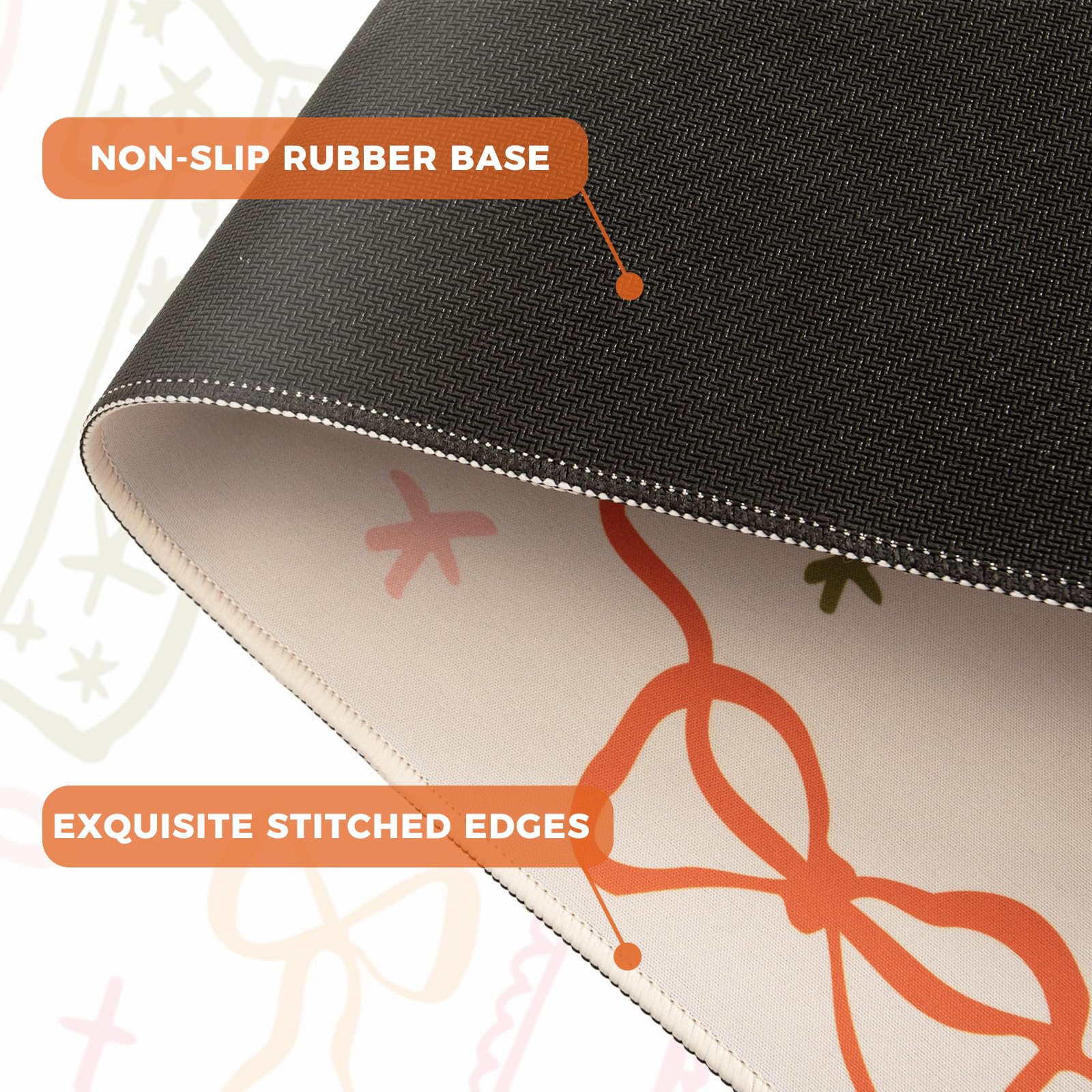 iCasso Mouse Pad, Desk Mat for Office Decor,35.4 x 15.7 in, Colorful Bow