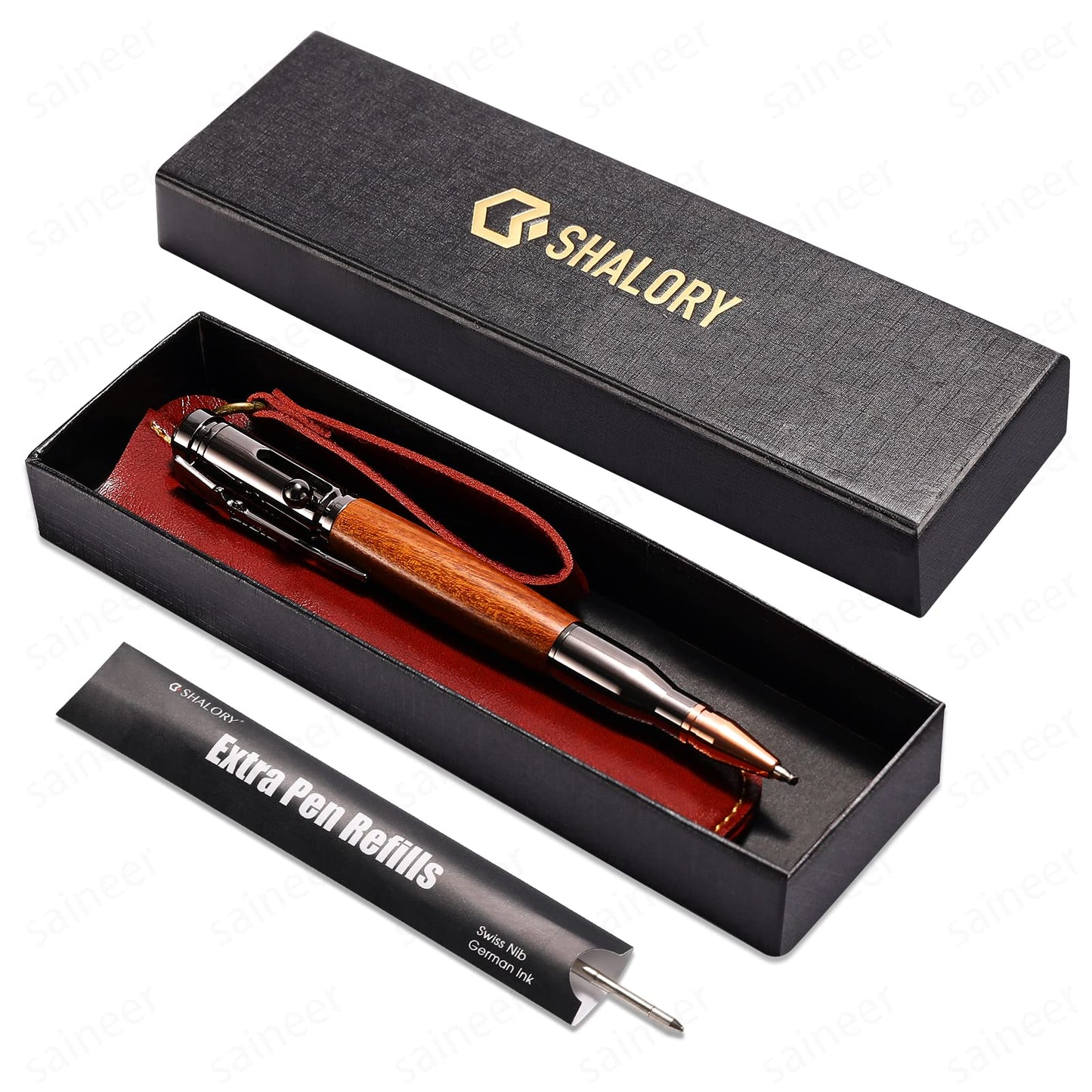 SHALORY Bolt Action Pen Ballpoint Pen with Compass &Rifle Clip & Extra Refills & Office Decor Gift