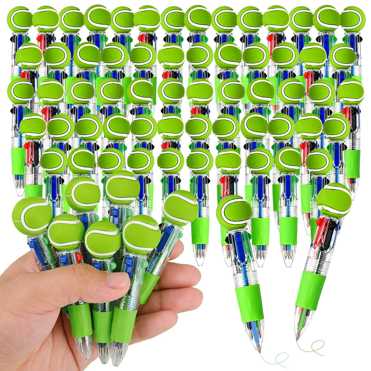 Zhirlyn Tennis Party Favors Tennis Pens Mini Multicolor Pen in One Cute Fun 4-in-1 Pens Bulk Cool