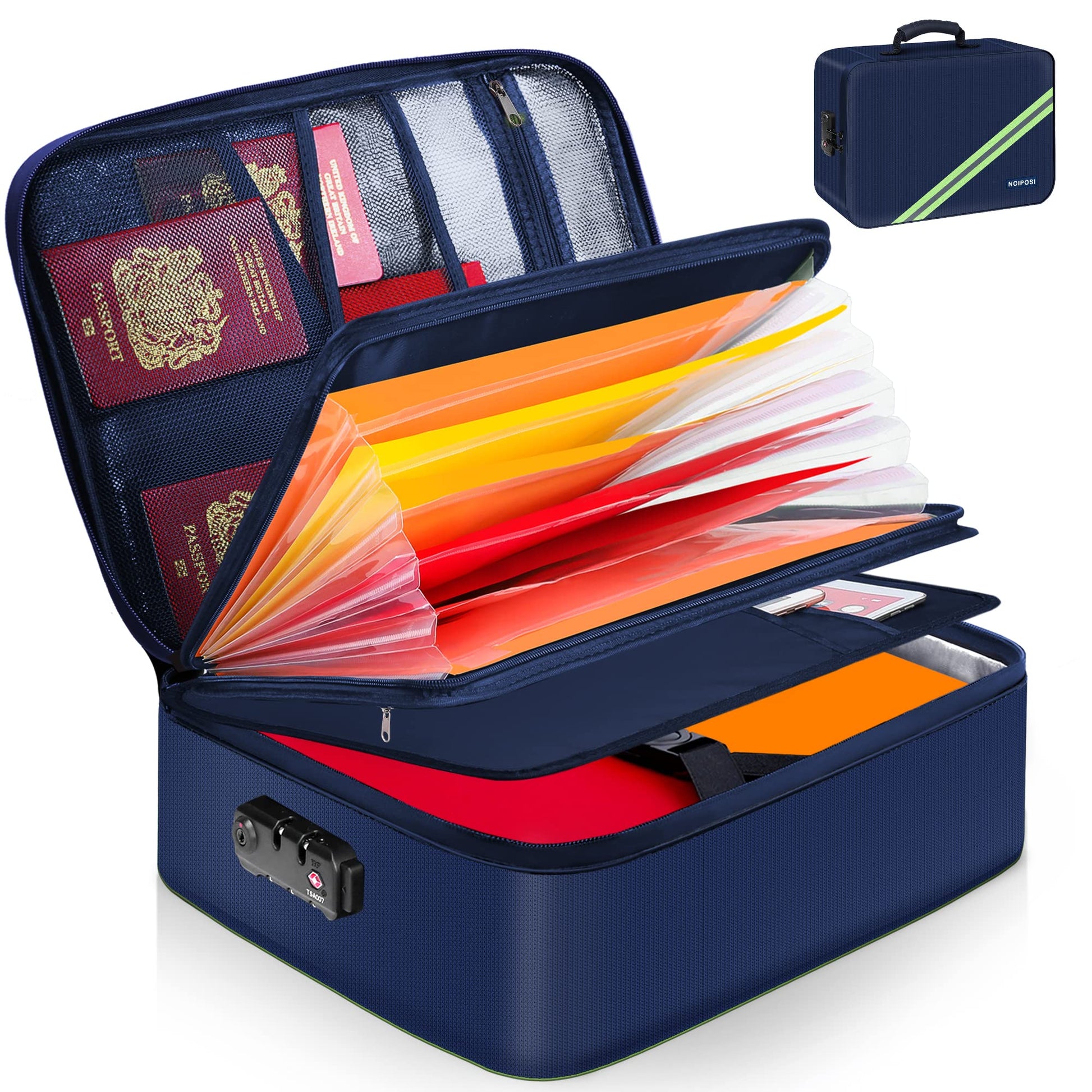 Noiposi Fireproof Document Box with Lock 5200℉ Water Resistant