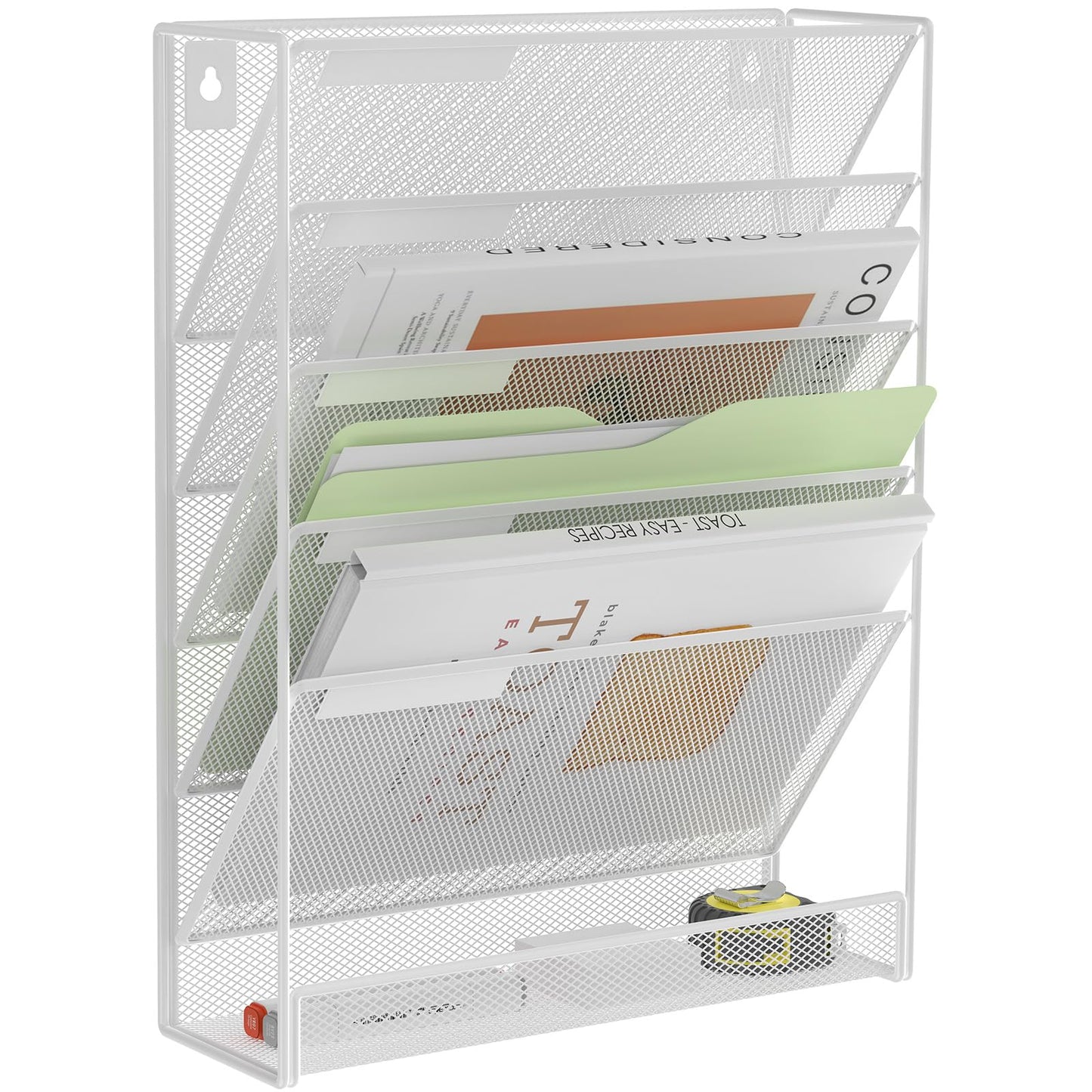 Kuntine.B Wall File Organizer Office Hanging Magazine Holder Wall File Organizer for Office Home