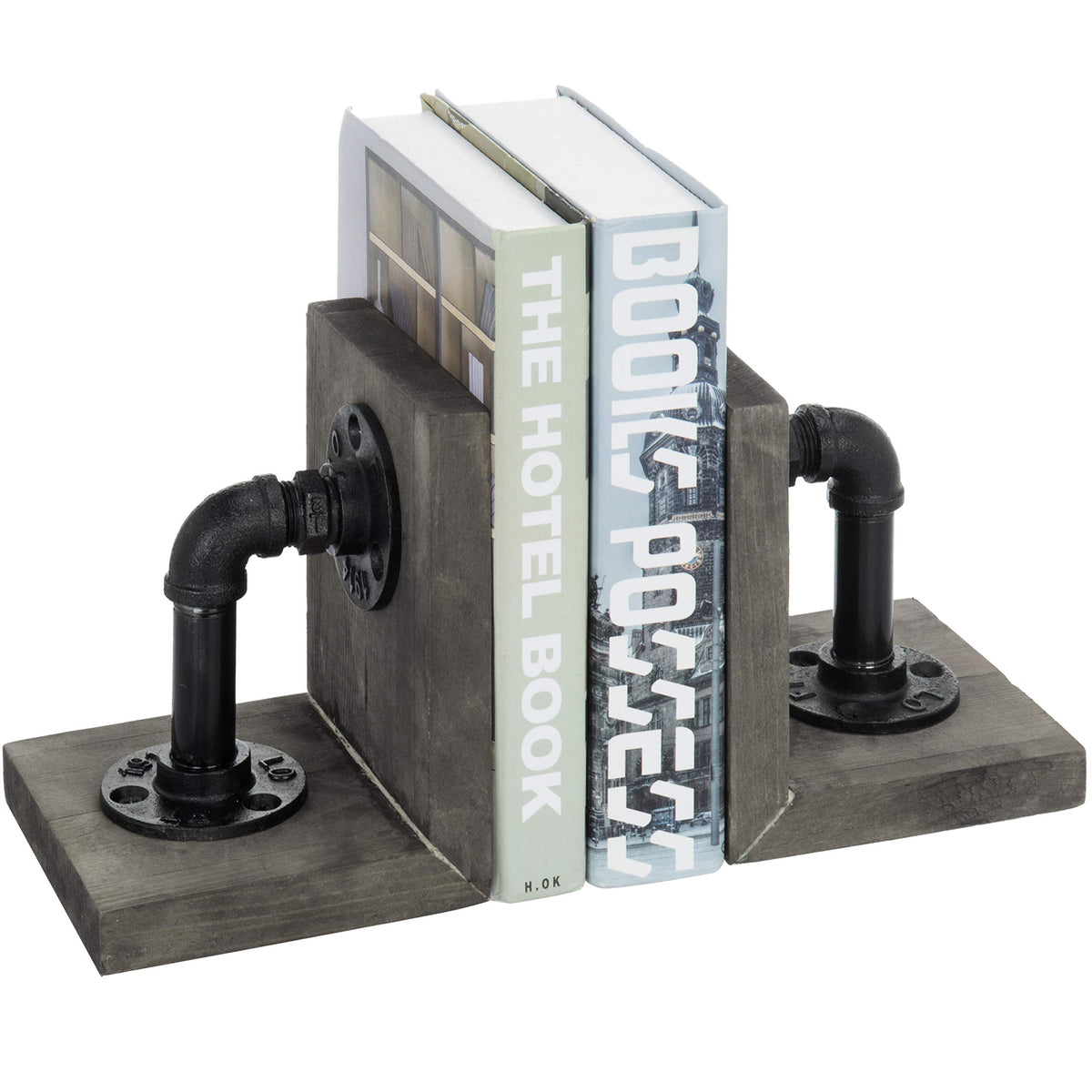MyGift Book Ends Decorative for Shelves, Office Bookends for Heavy Books, Book Holder L-Shaped