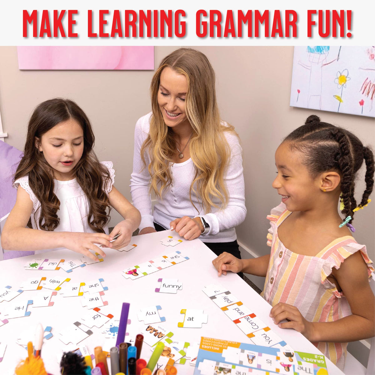Hapinest Sentence Building for Kids, Learning Game Grammar Reading & Speech Therapy Materials