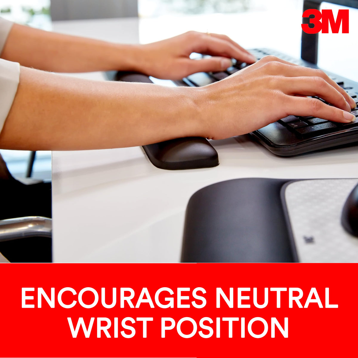 3M Gel Wrist Rest for Keyboards, Soothing 3M Gel Technology and Satin Smooth Cover for All Day