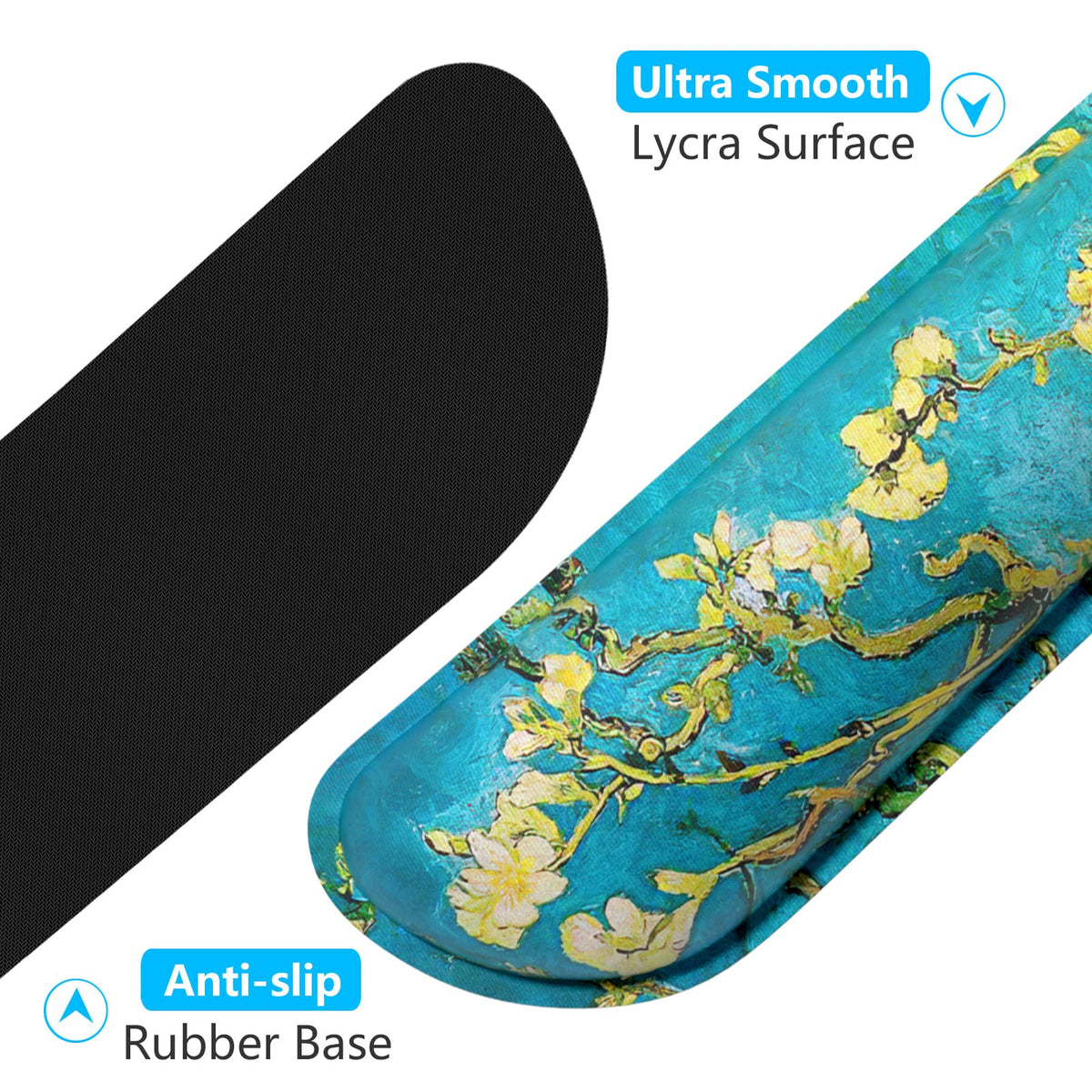 Dapesuom Enlarge Keyboard Wrist Rest, Memory Foam Wrist Cushion for Desk Mats Support, Cute Pain