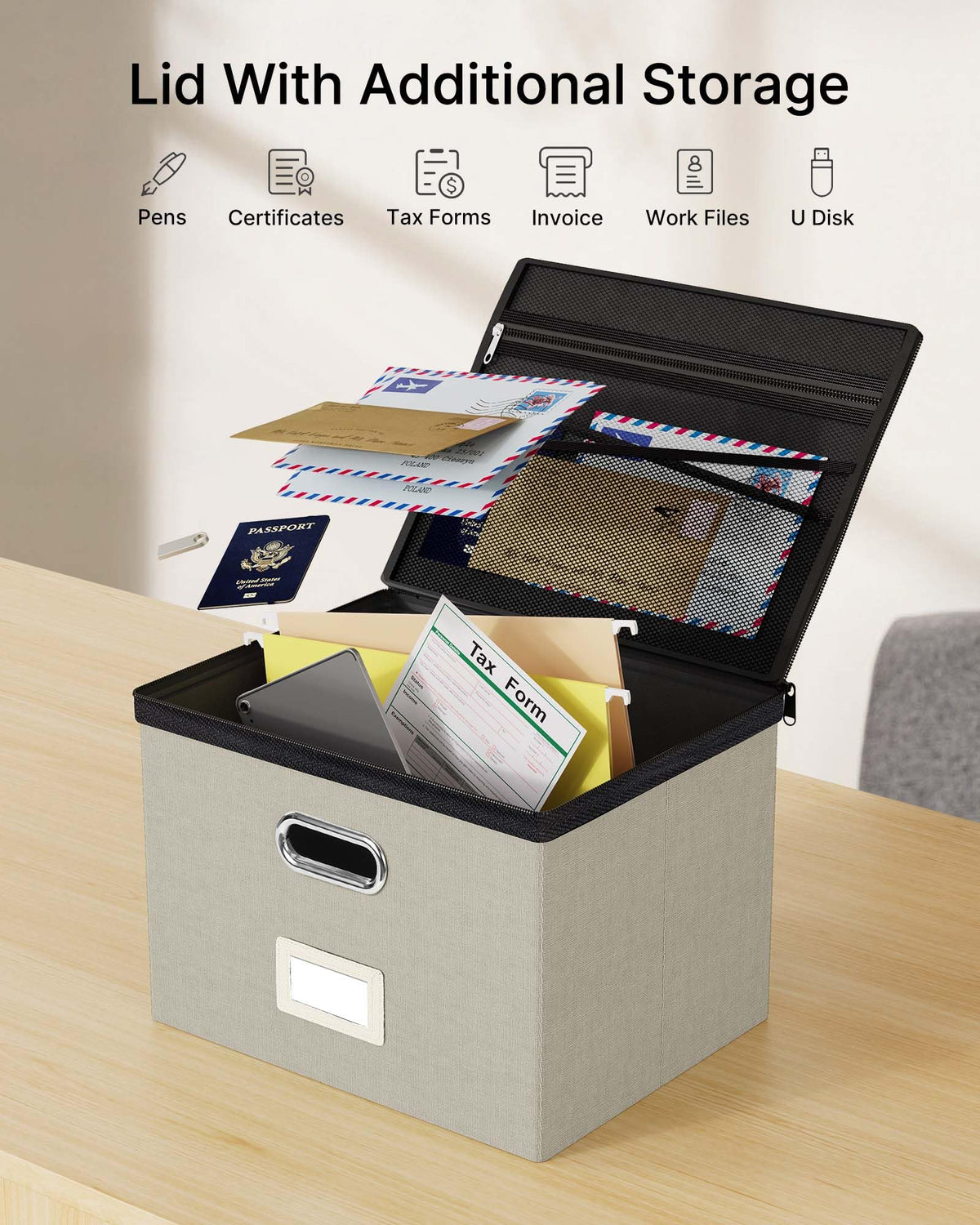 Oterri File Box Large 2-Pack Hanging Organizer for Letter/Legal-Size Folder