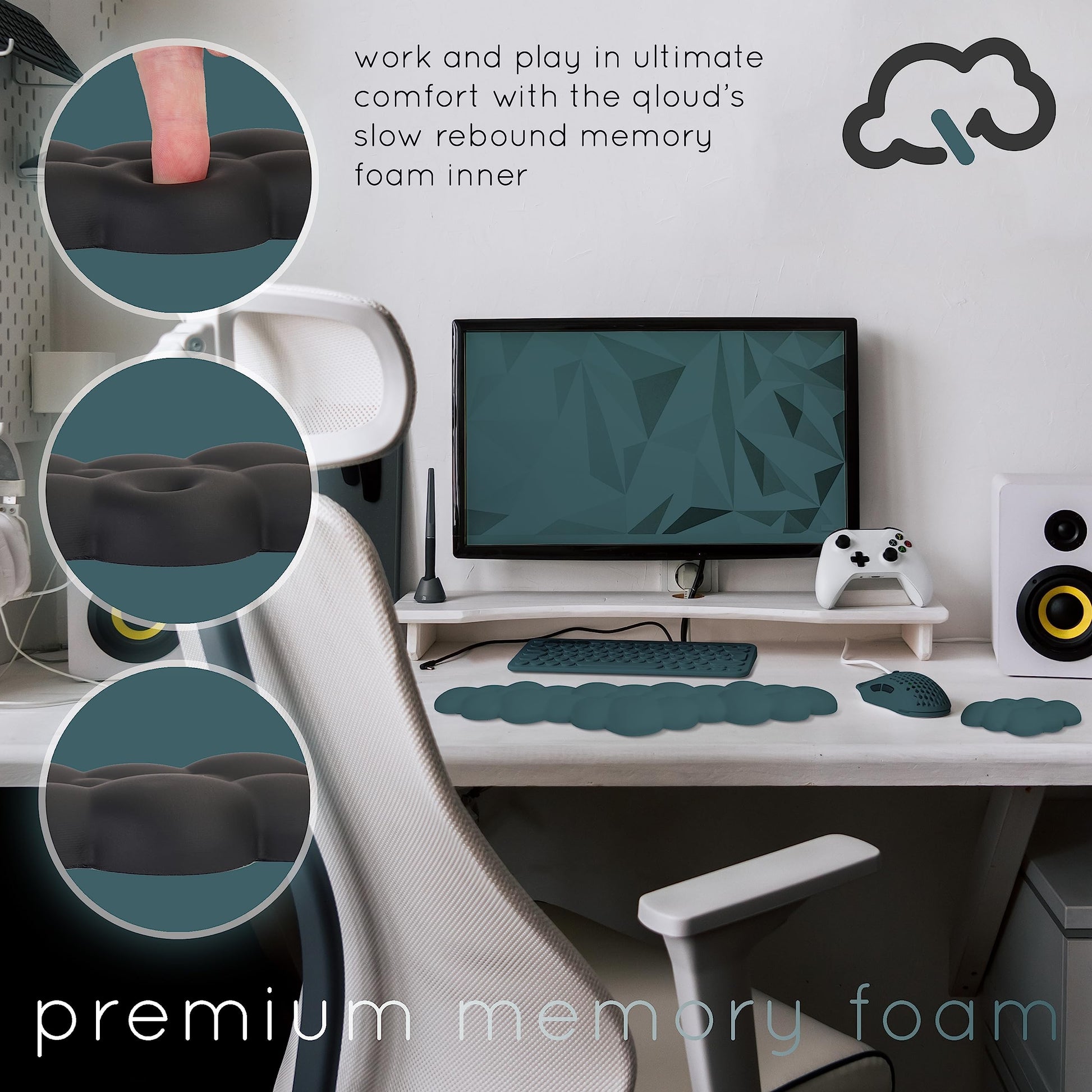 Cloud Keyboard Wrist Rest – Create-ables Qloud Cloud Wrist Rest for Computer Keyboard and Mouse