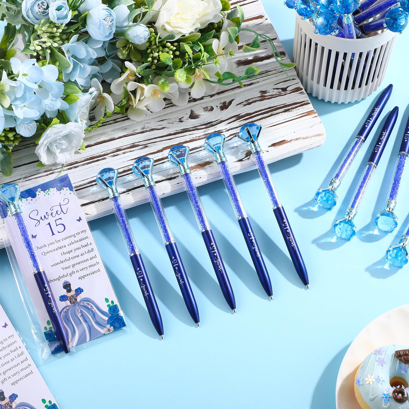 Sayglossy 50 Set Quinceanera Party Favor Sweet Gift, 15th, Navy Blue