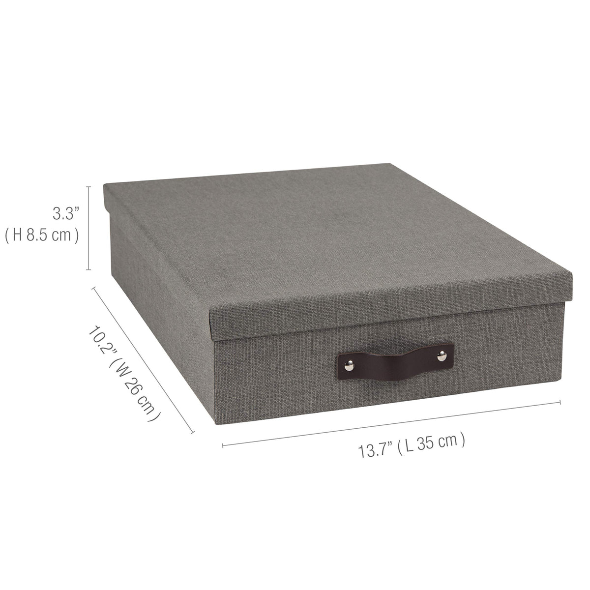 Bigso Oskar Canvas Fiberboard Document Letter Box - File Organizer Box for Important Paperwork