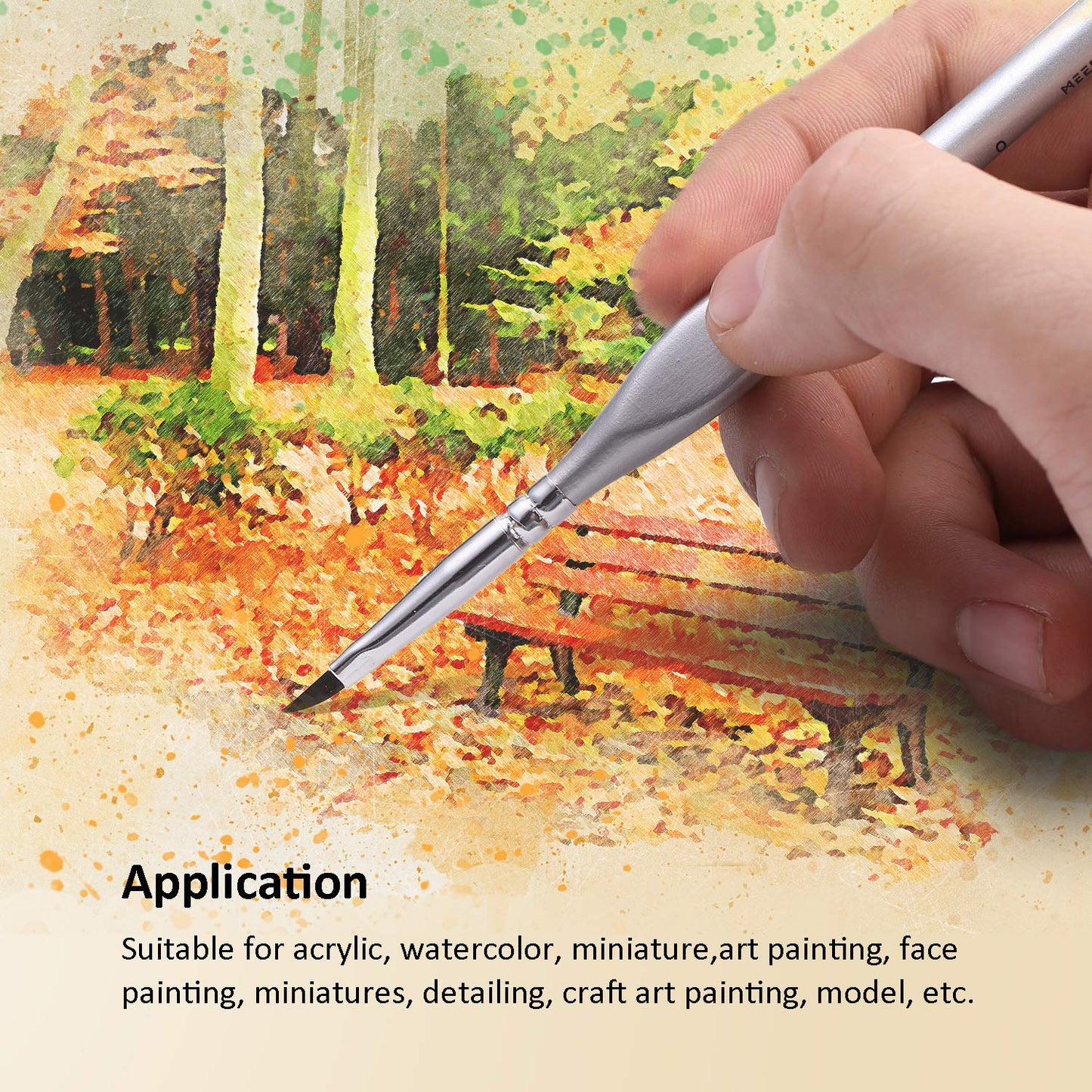 MEEDEN Miniature Paint Brush Set,15 Tiny Professional Fine Tip Detail Paint Brushes, Detailing