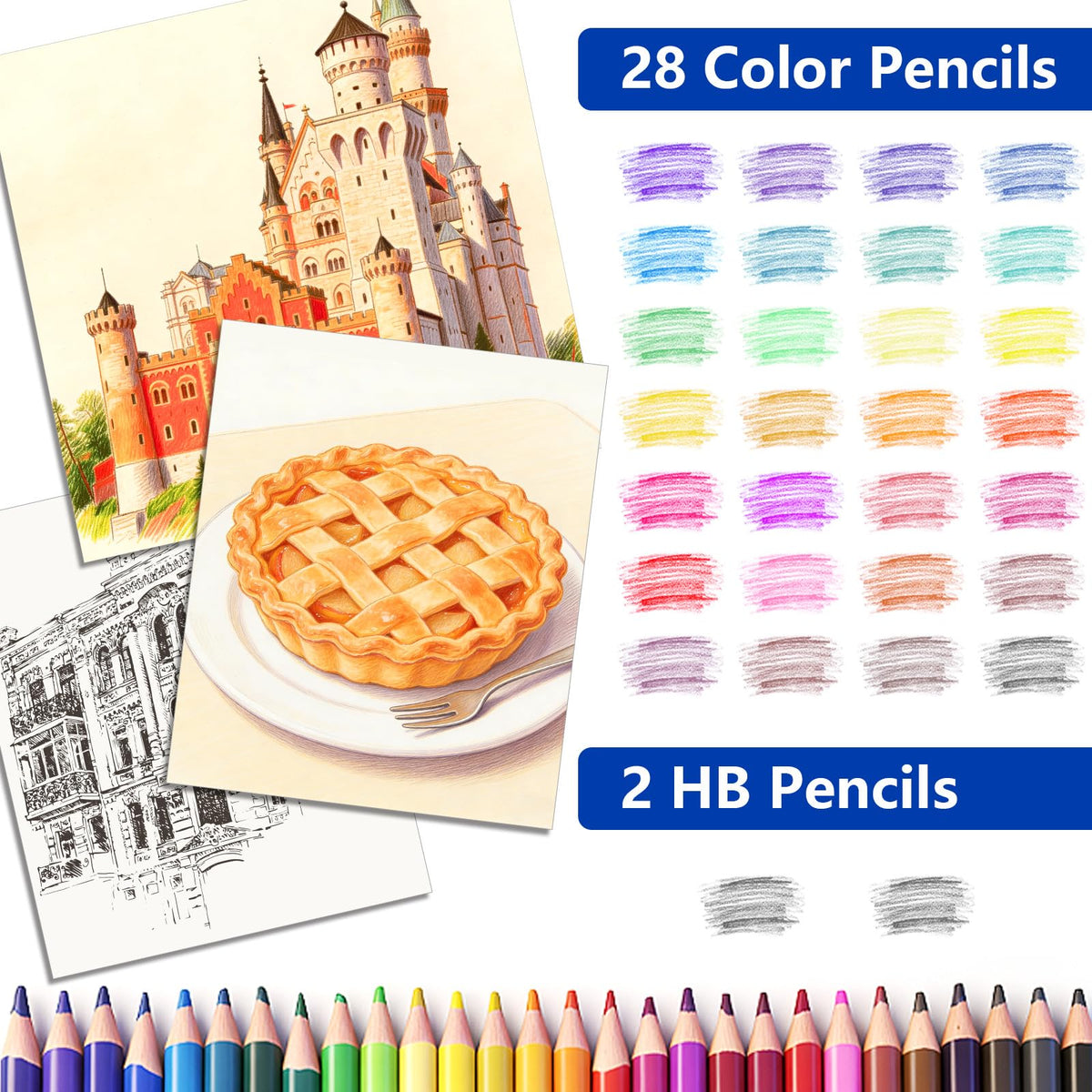 Halobios Art Supplies, 144-Piece Deluxe Art Set Professional Art Kit with Portable Aluminum Case