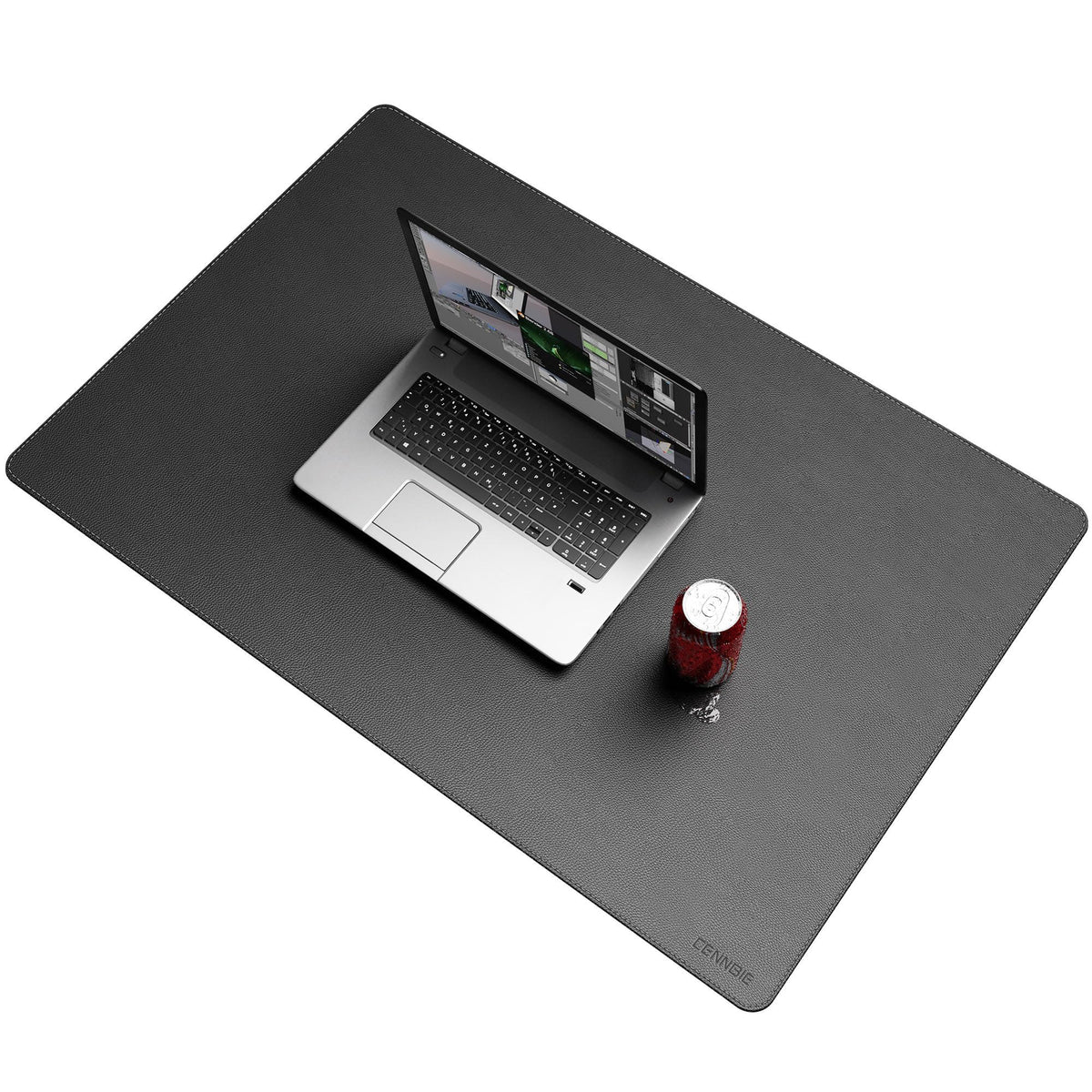 CENNBIE 35.5" x 23.6" Leather Desk Mat,Computer Mouse Pad (Black)