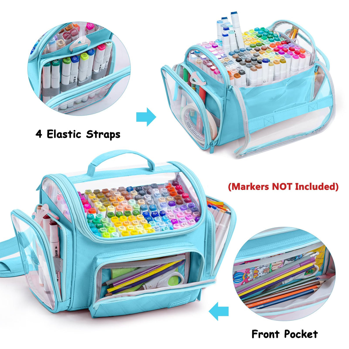 APOFFICE Large Marker Case for 150-200 Markers, Marker Organizer Bag