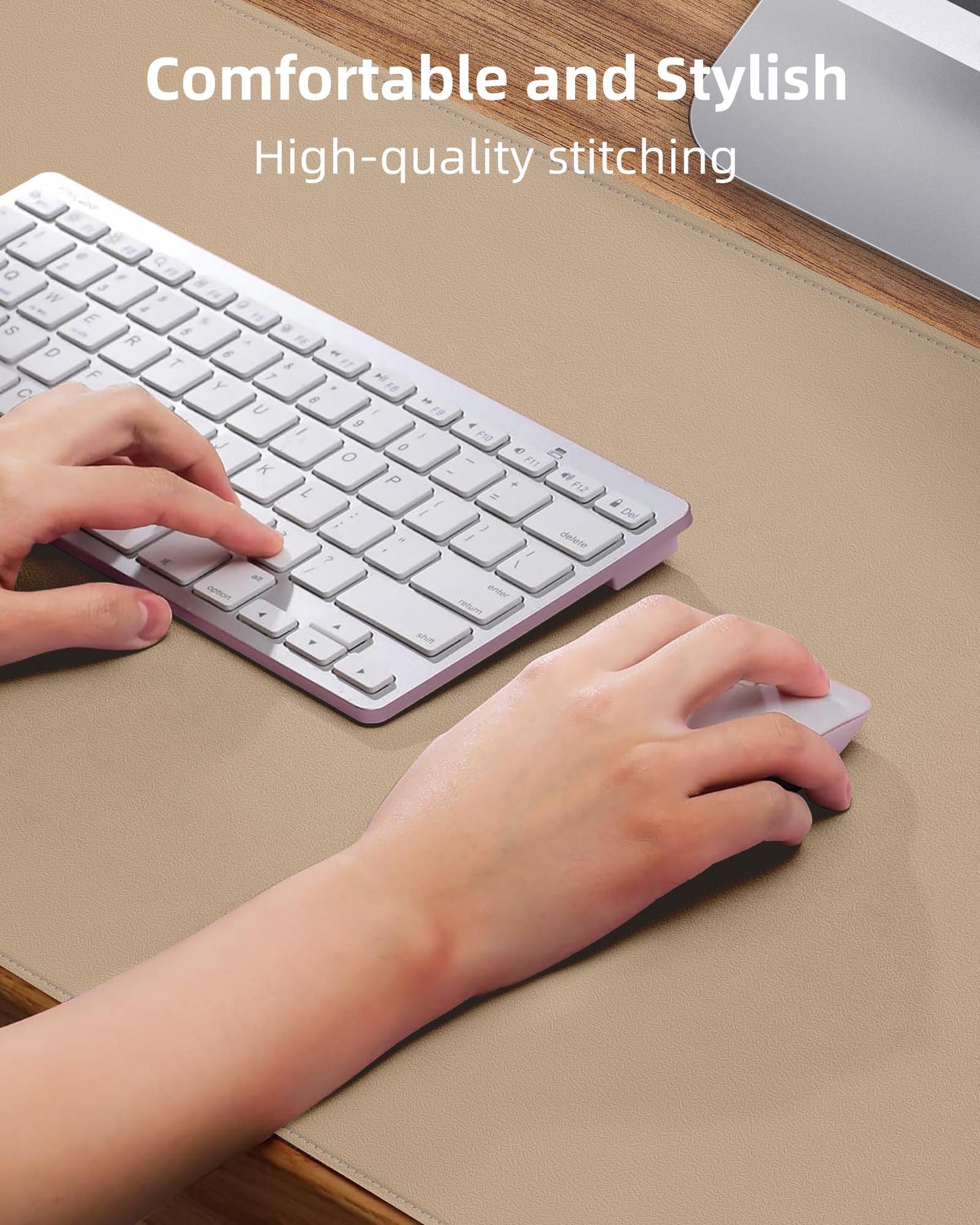 Leather Desk Protector, Large Mouse Pad & Waterproof PU Leather Blotter Mat - Non-Slip Desk Cover