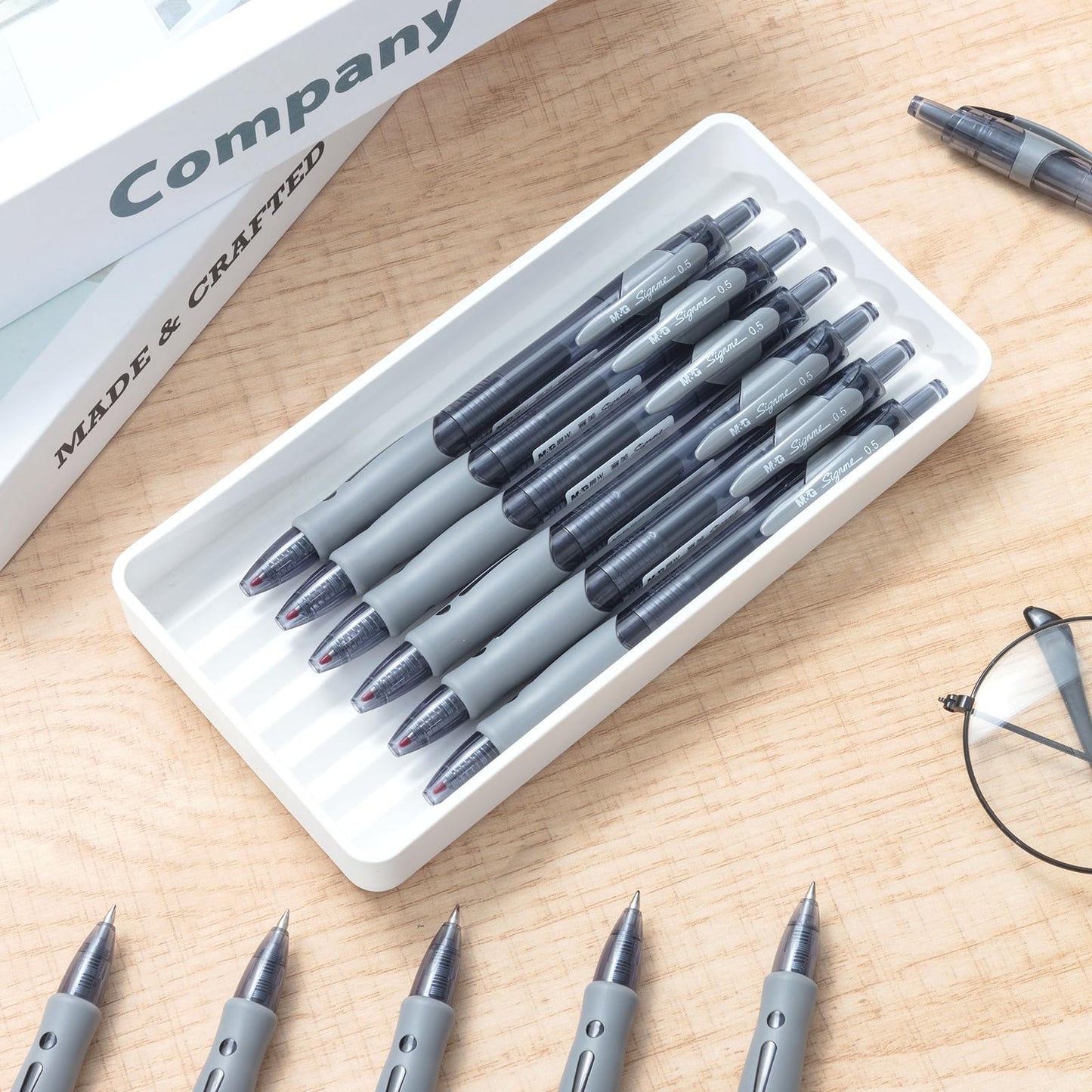 M&G 30 Pack Black Gel Ink Pens, Large Capacity, Quick Dry