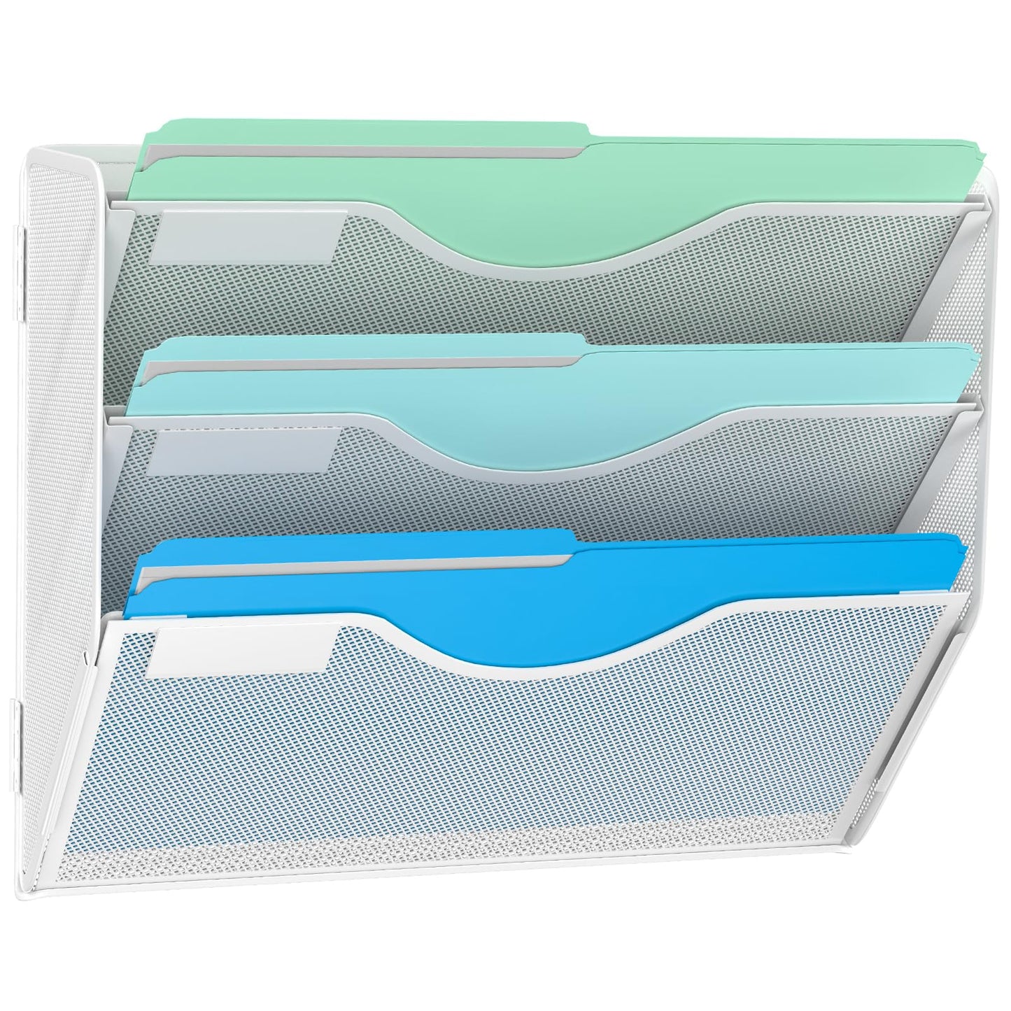 Gawerk 3 Tier Hanging Wall File Organizer, Mesh Mail Paper Orgnization Hanging File Folder Holder