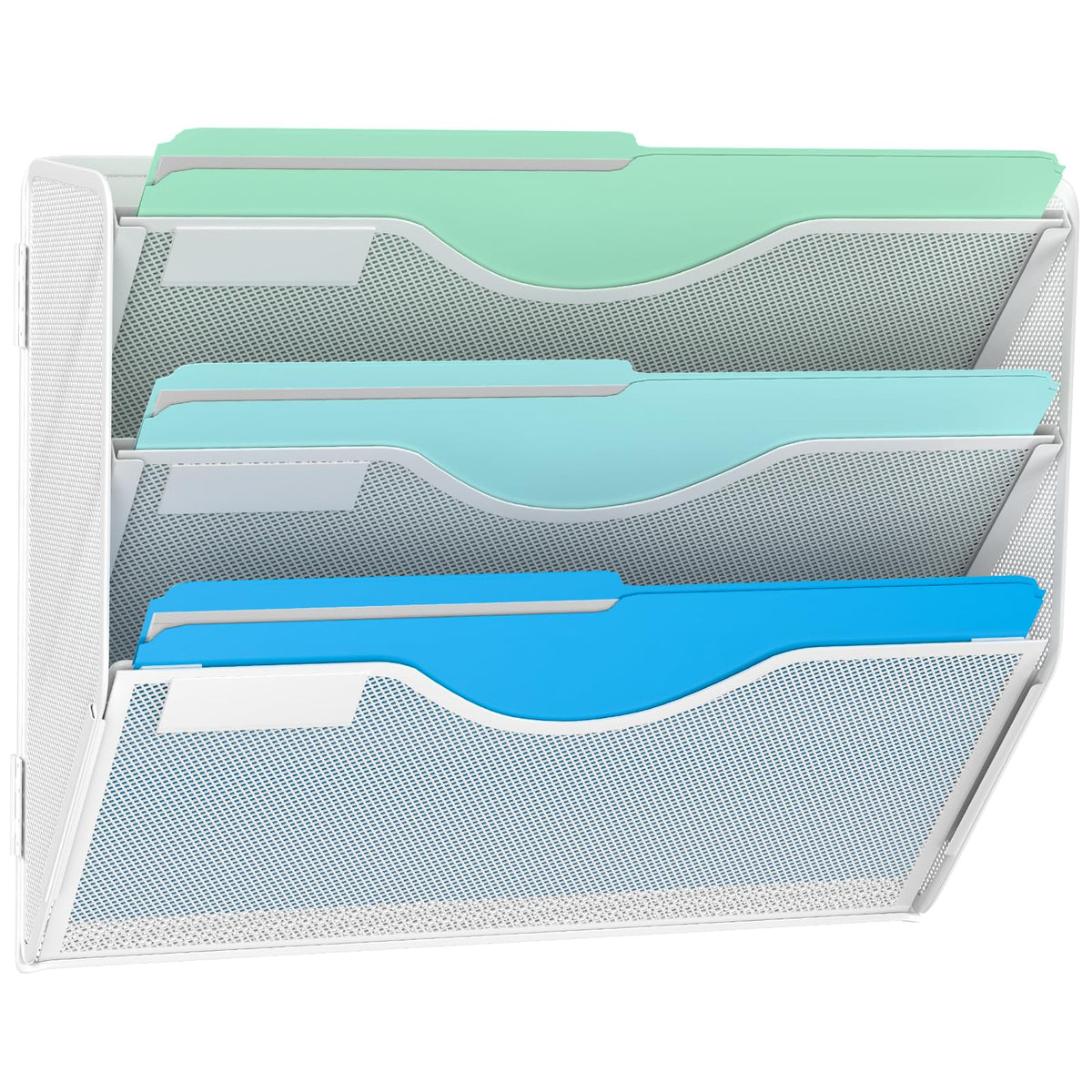 Gawerk 3 Tier Hanging Wall File Organizer, Mesh Mail Paper Orgnization Hanging File Folder Holder