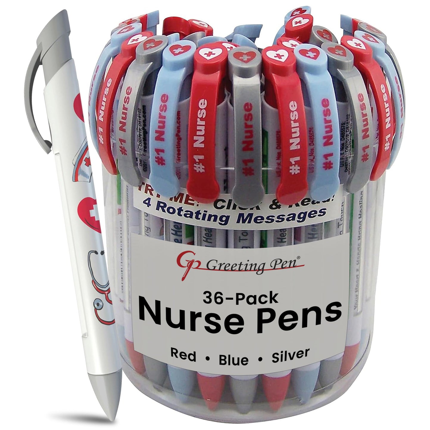 Greeting Pen – Nurse Appreciation Set with Uplifting Rotating Messages – Cute, Bulk pen for Nurses
