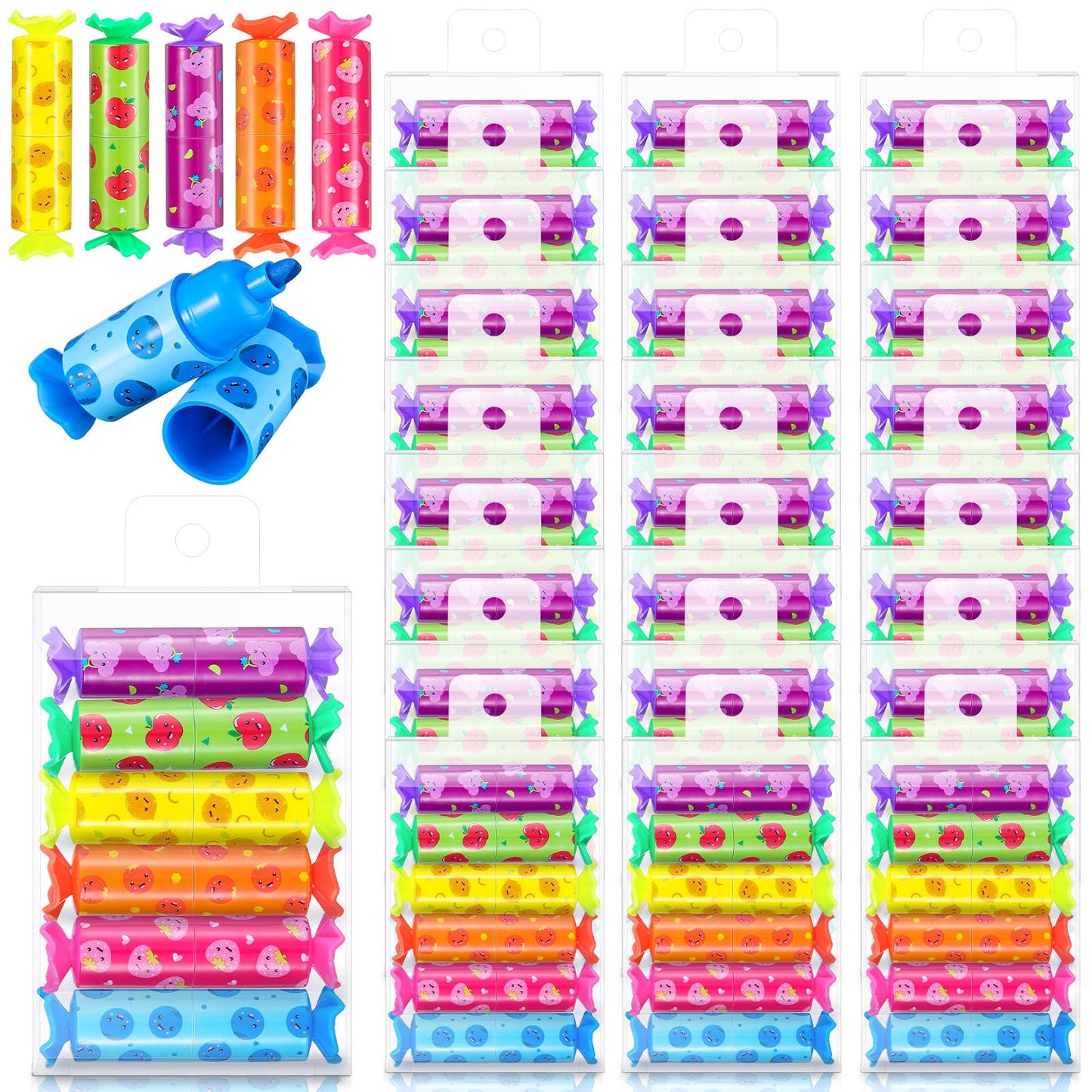 Geyee 144 Pcs Mini Cute Highlighter Pastel Candy Highlighter Bulk for Kid