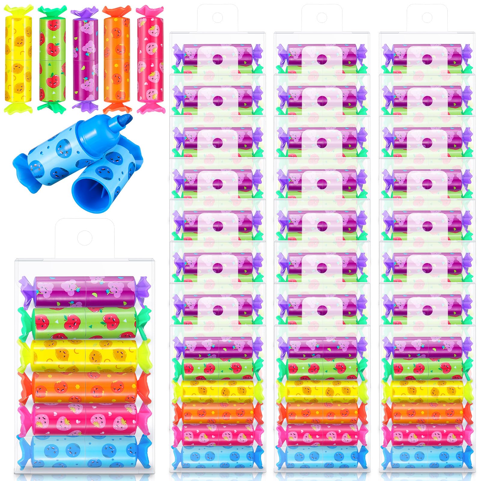 Geyee 144 Pcs Mini Cute Highlighter Pastel Candy Highlighter Bulk for Kid