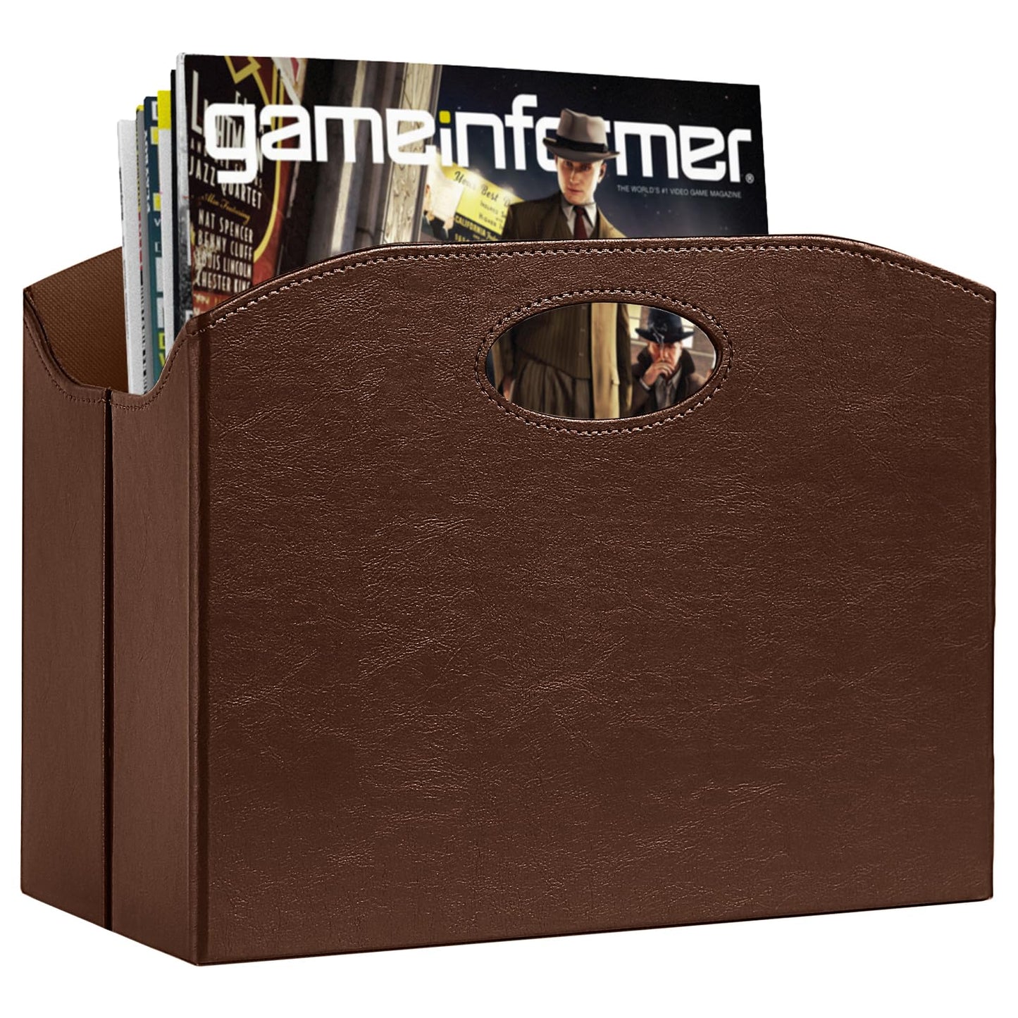 PreTidy Magazine Rack Floor foldable Magazine Holders Basket Organizer Newspaper Storage Bin