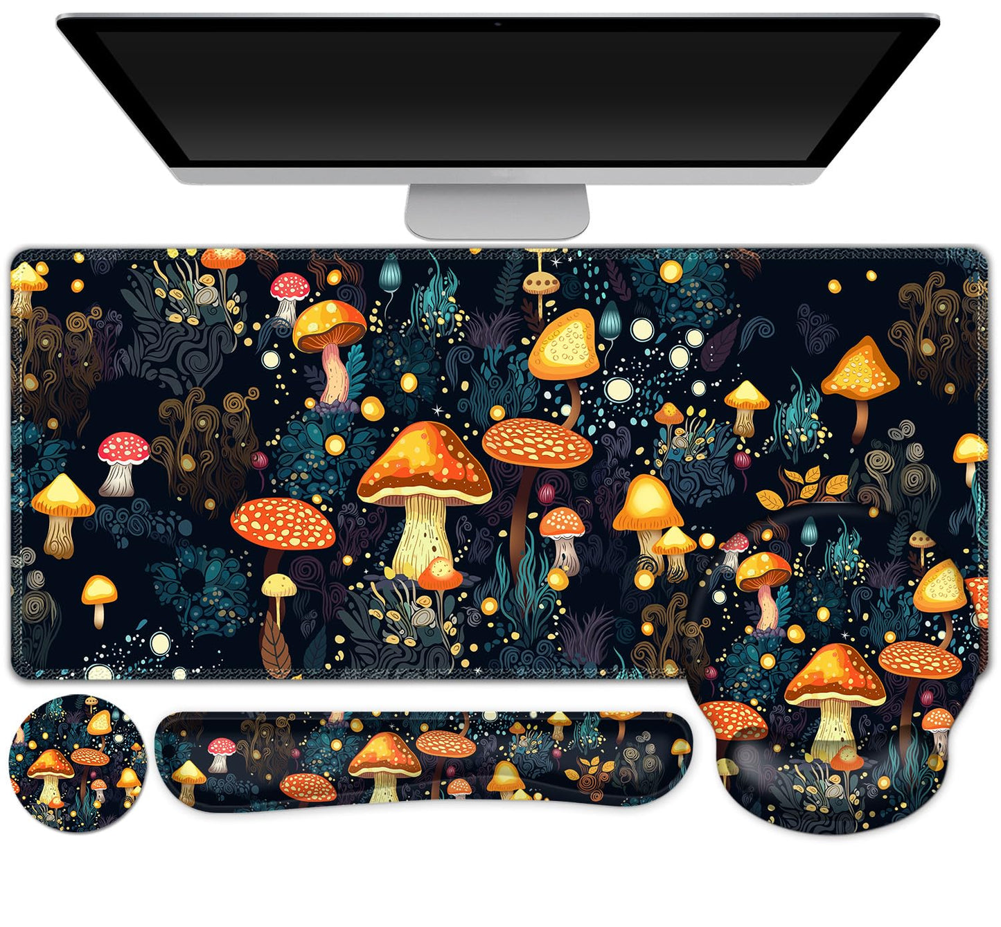 Gaming Mouse Pad, Large Desk Mat Cute Desk Pad Protector, 4in1 XXL Mousepad