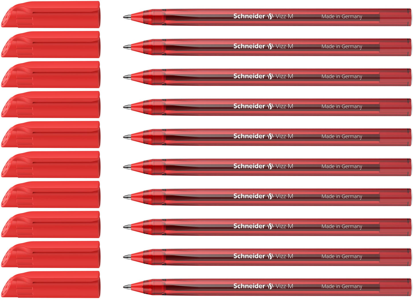 Schneider Vizz 102202 Ballpoint Pen for Easy and Quick Writing - Colour Ink Barrel - Medium Line