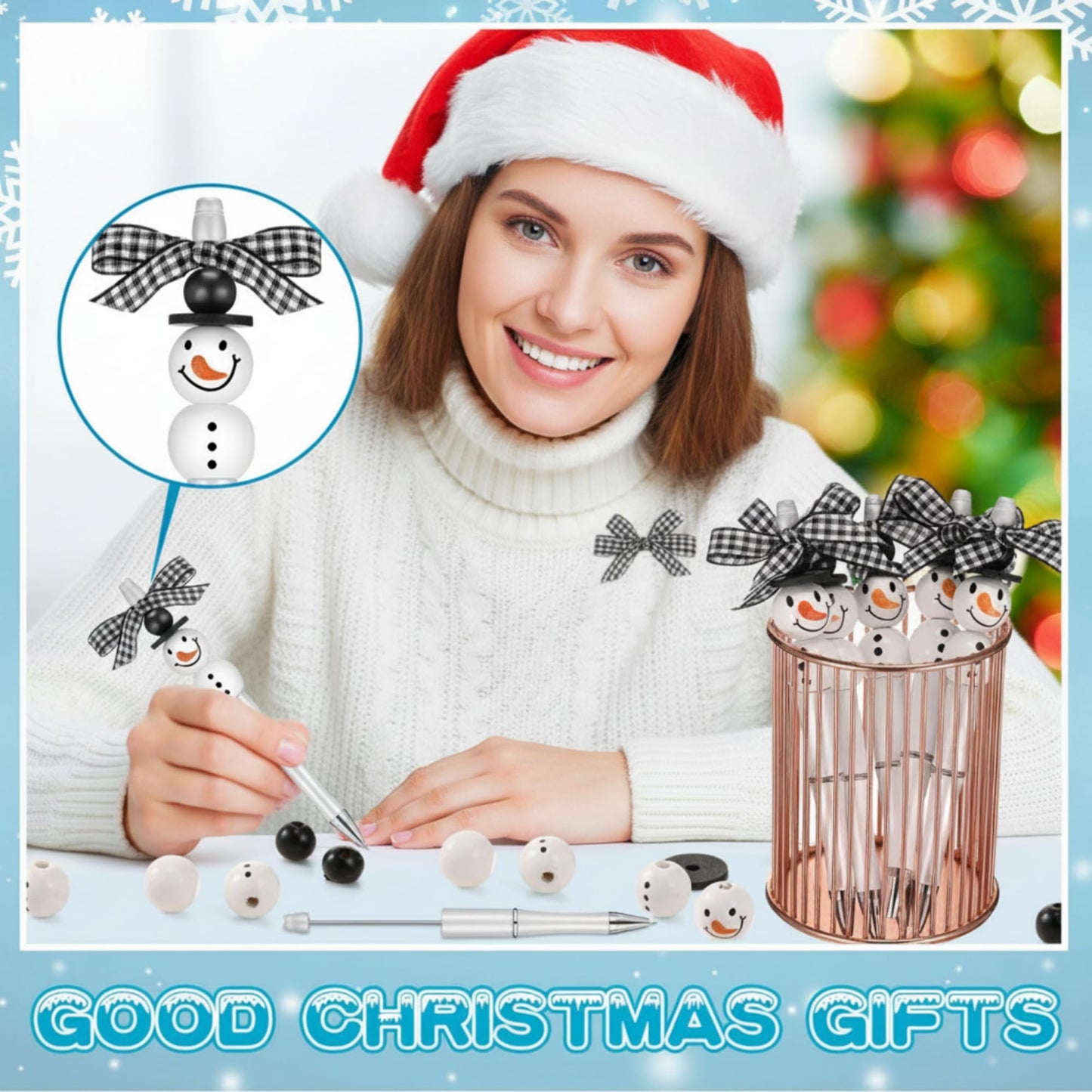 Sabary Christmas Beadable Pens Bulk,102 Pcs