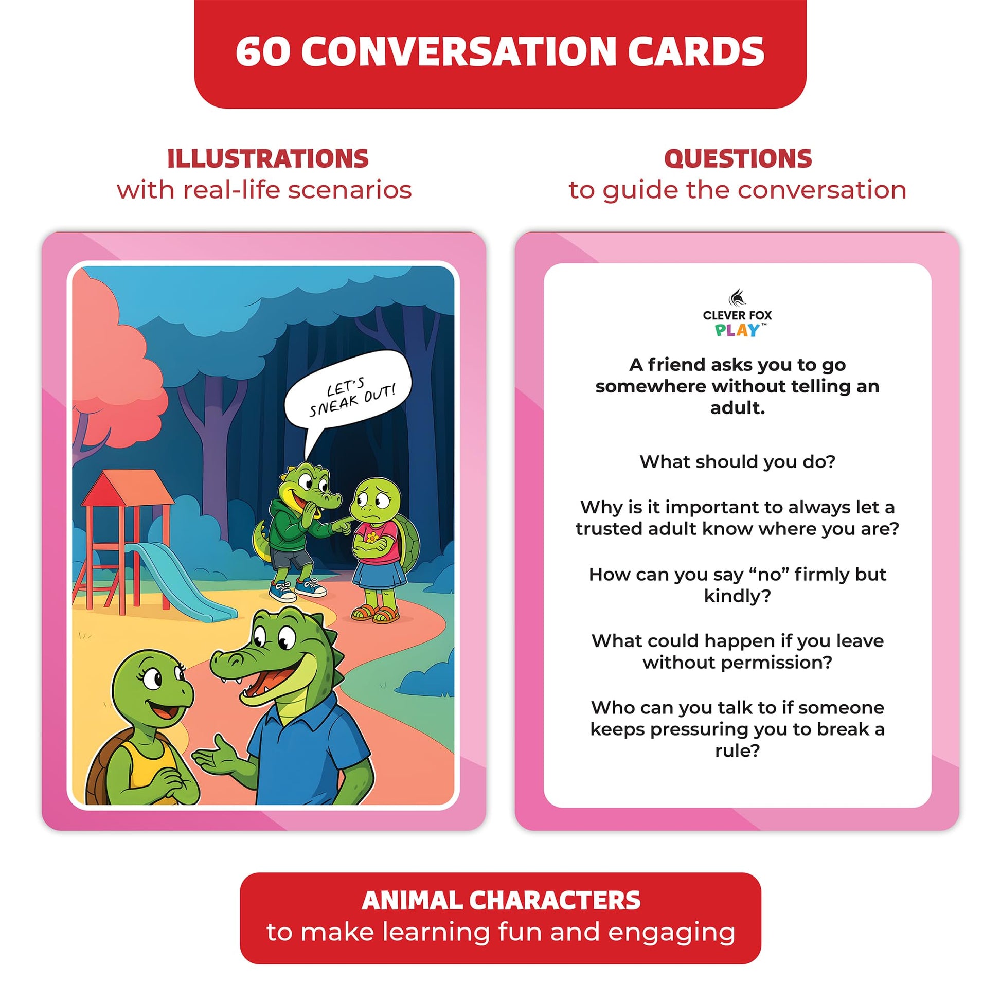Who What Why Safety Conversation Cards for Kids, SEL Game, Ages 4+