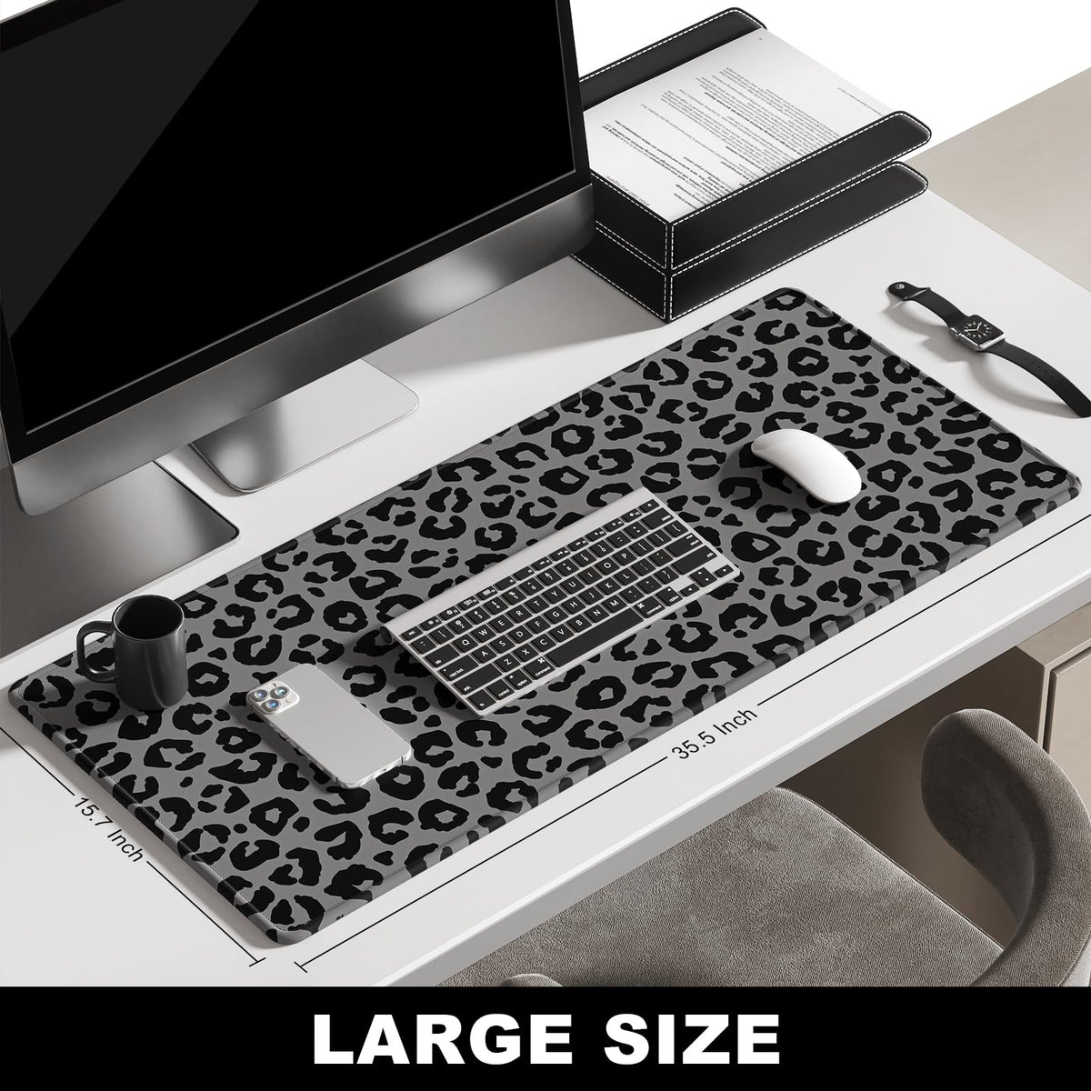 BOSOBO Large Mouse Pad & Desk Mat, XXL Extended Gaming & Office & Home Use, Huge Desktop Full Cover