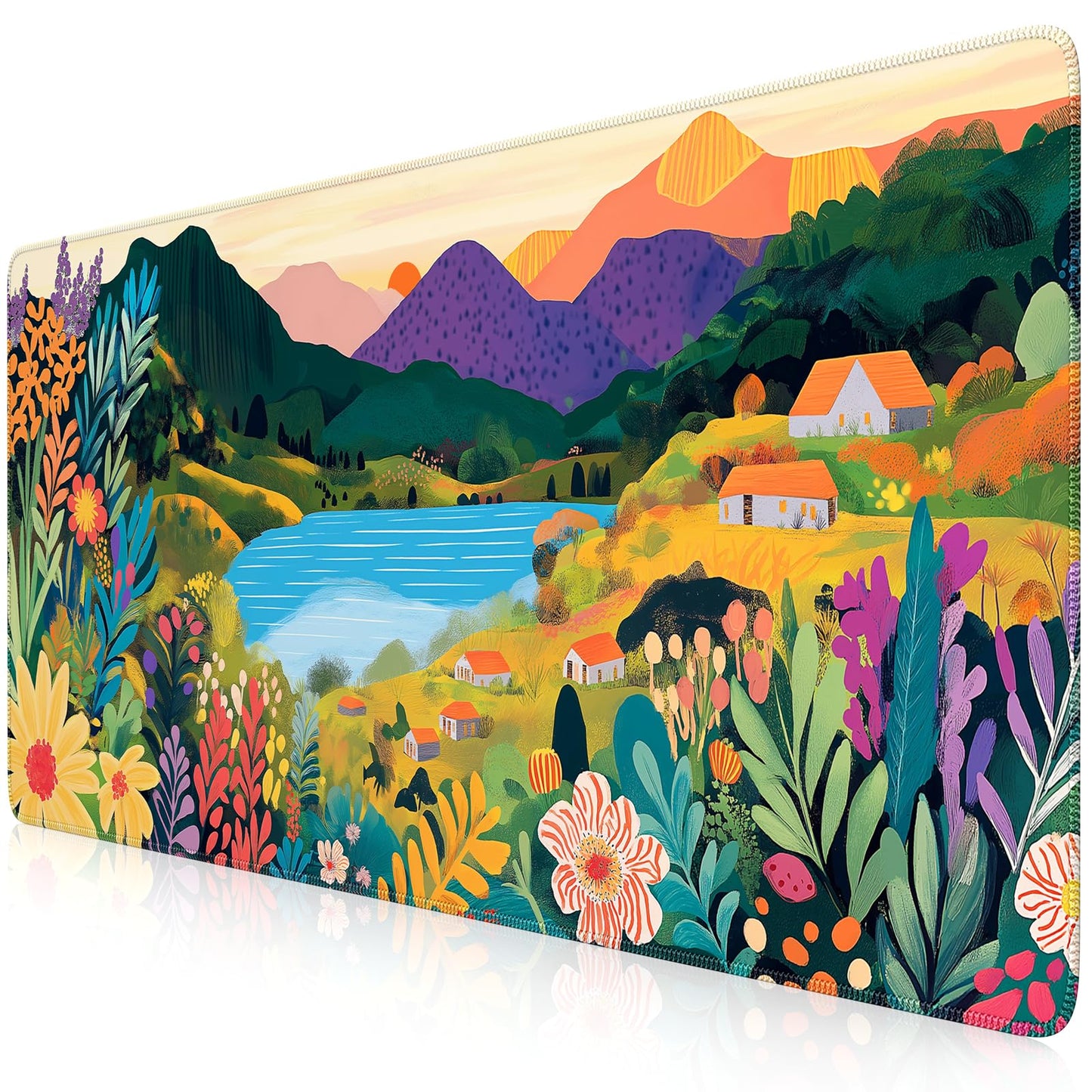 iCasso Large Gaming Mouse Pad 35"x16",Waterproof Desk Mat,Oil Painting
