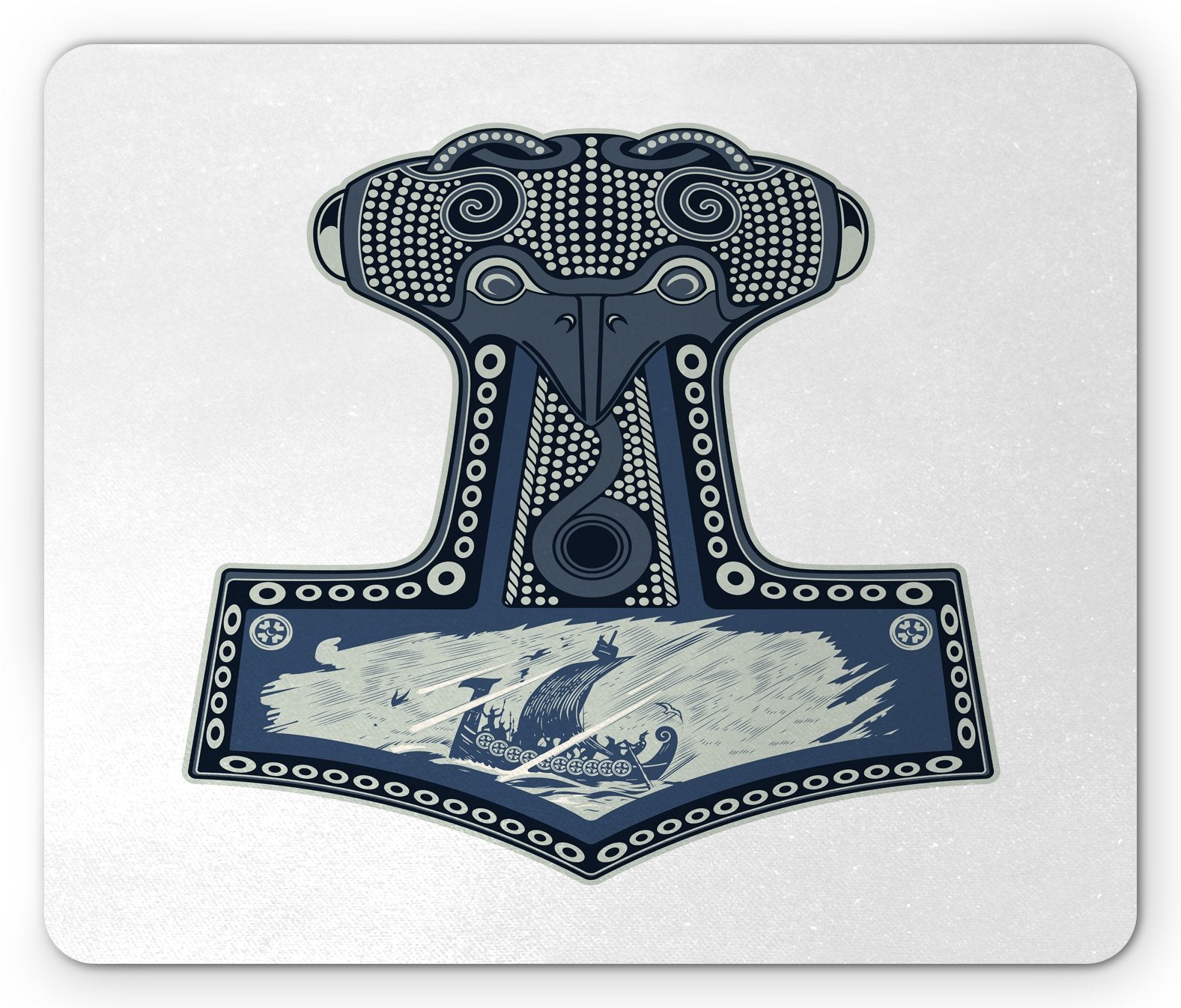 Lunarable Viking Mouse Pad, Scandinavian Folklore Motifs Northern Germanic Culture Mjollnir