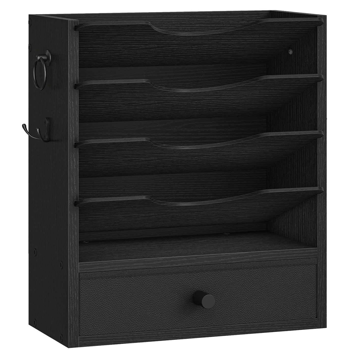 HOOBRO Wall File Organizer, Mail Organizer Wall Mounted, Wooden Literature Organizer, Construction