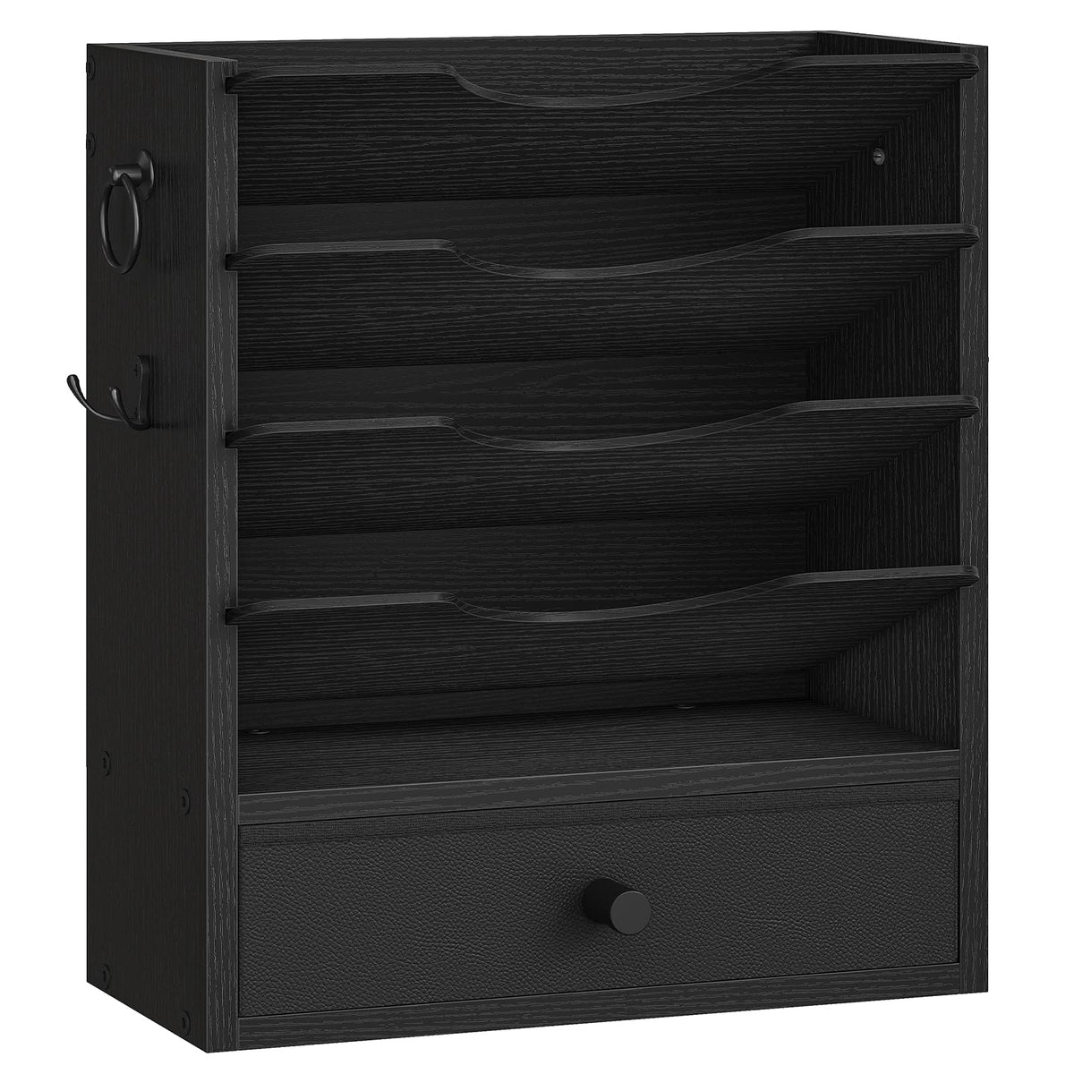 HOOBRO Wall File Organizer, Mail Organizer Wall Mounted, Wooden Literature Organizer, Construction