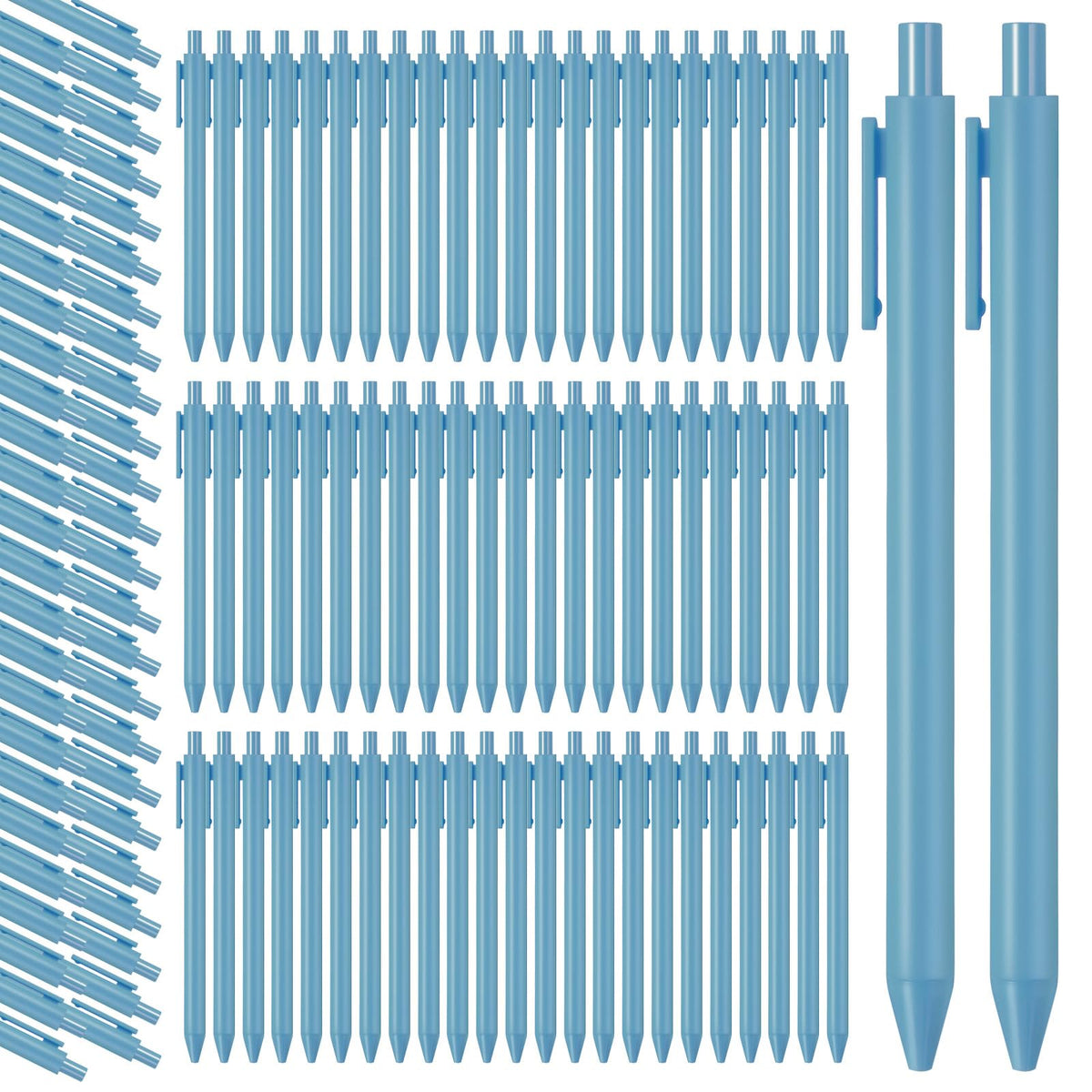 Fulmoon 50 Pcs Cute Pens Retractable 1.0mm, Light Blue Black Ink
